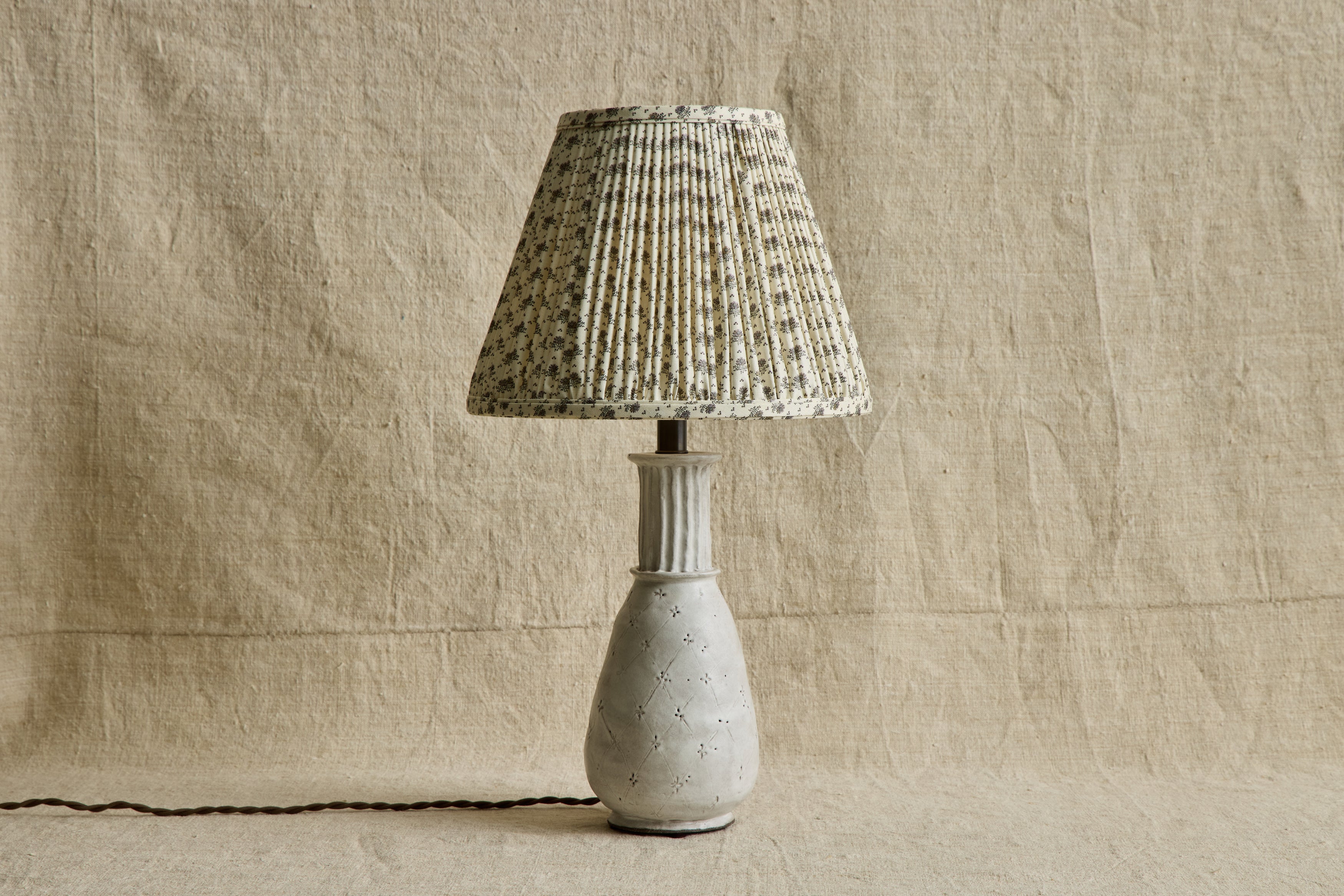 Nicky Kehoe - Little Weed Mauve Linen Pleated Lampshade (Multiple Styles)