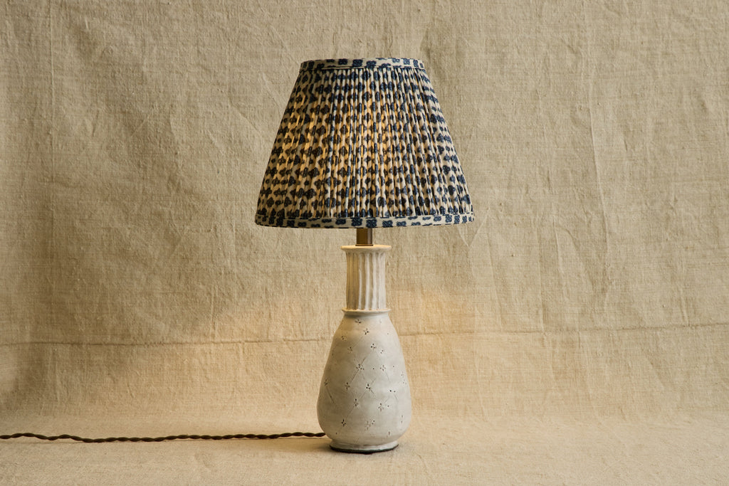 Nicky Kehoe - Knurl Woad Linen Pleated Lampshade (Multiple Styles)