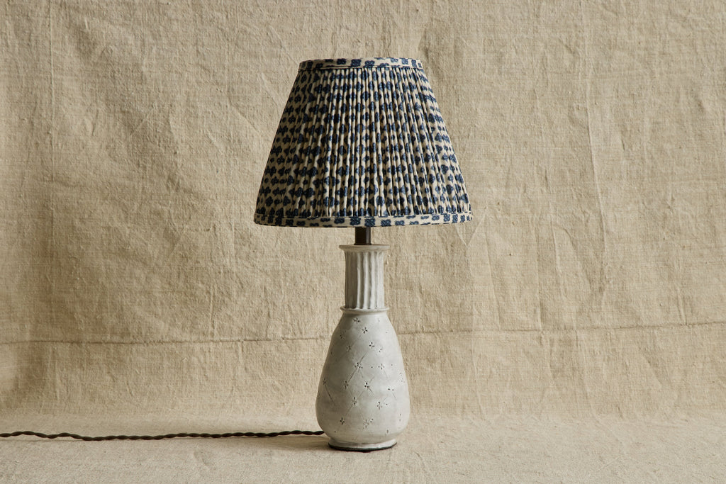 Nicky Kehoe - Knurl Woad Linen Pleated Lampshade (Multiple Styles)