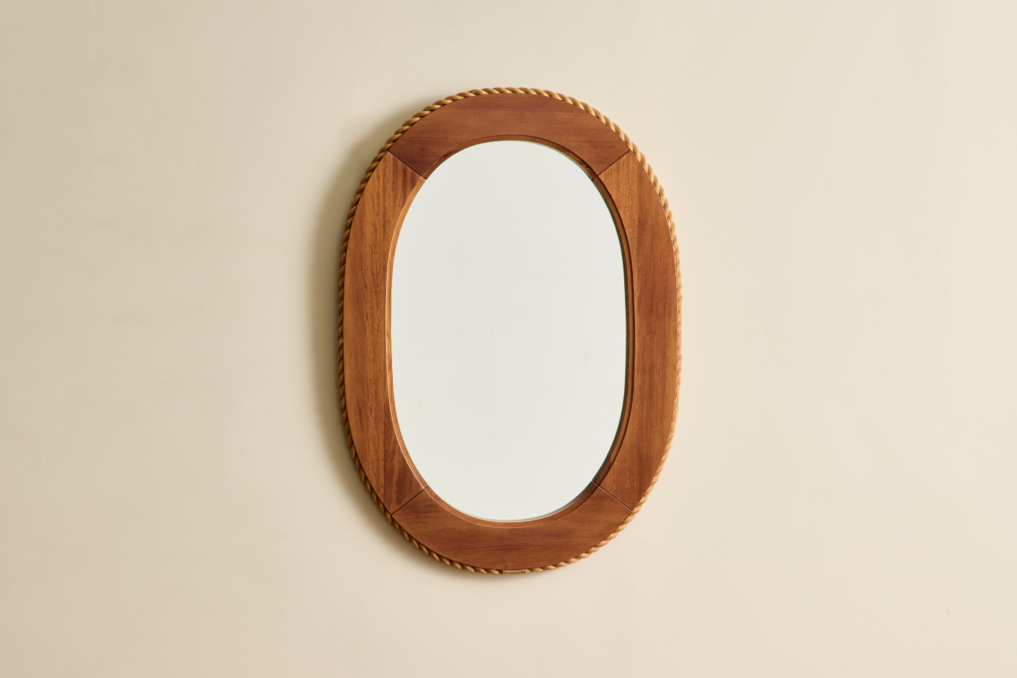 Nicky Kehoe - VTG PINE & ROPE OVAL MIRROR