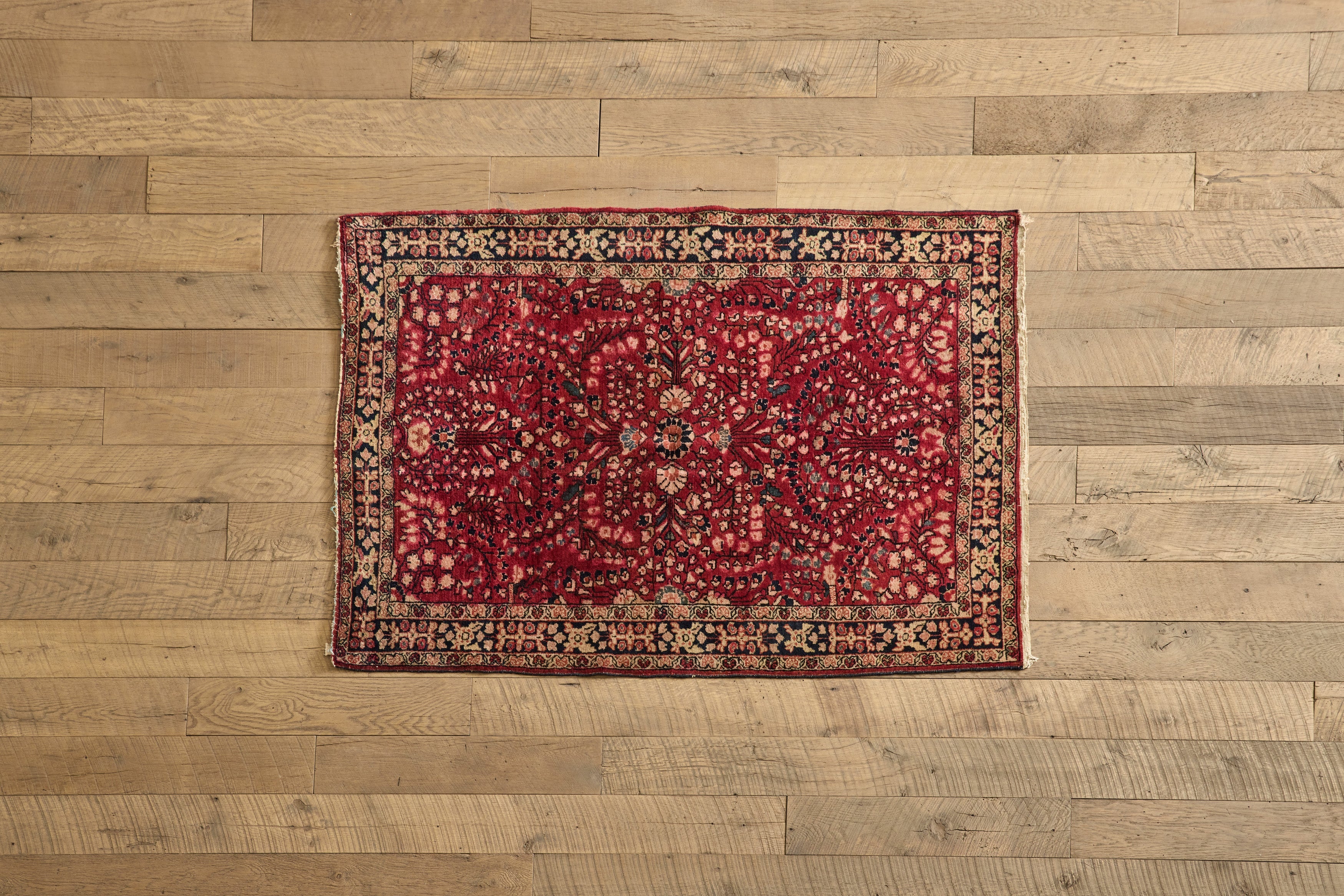 Nicky Kehoe - VTG FLORAL SAROUK RUG 3'4 X 5'