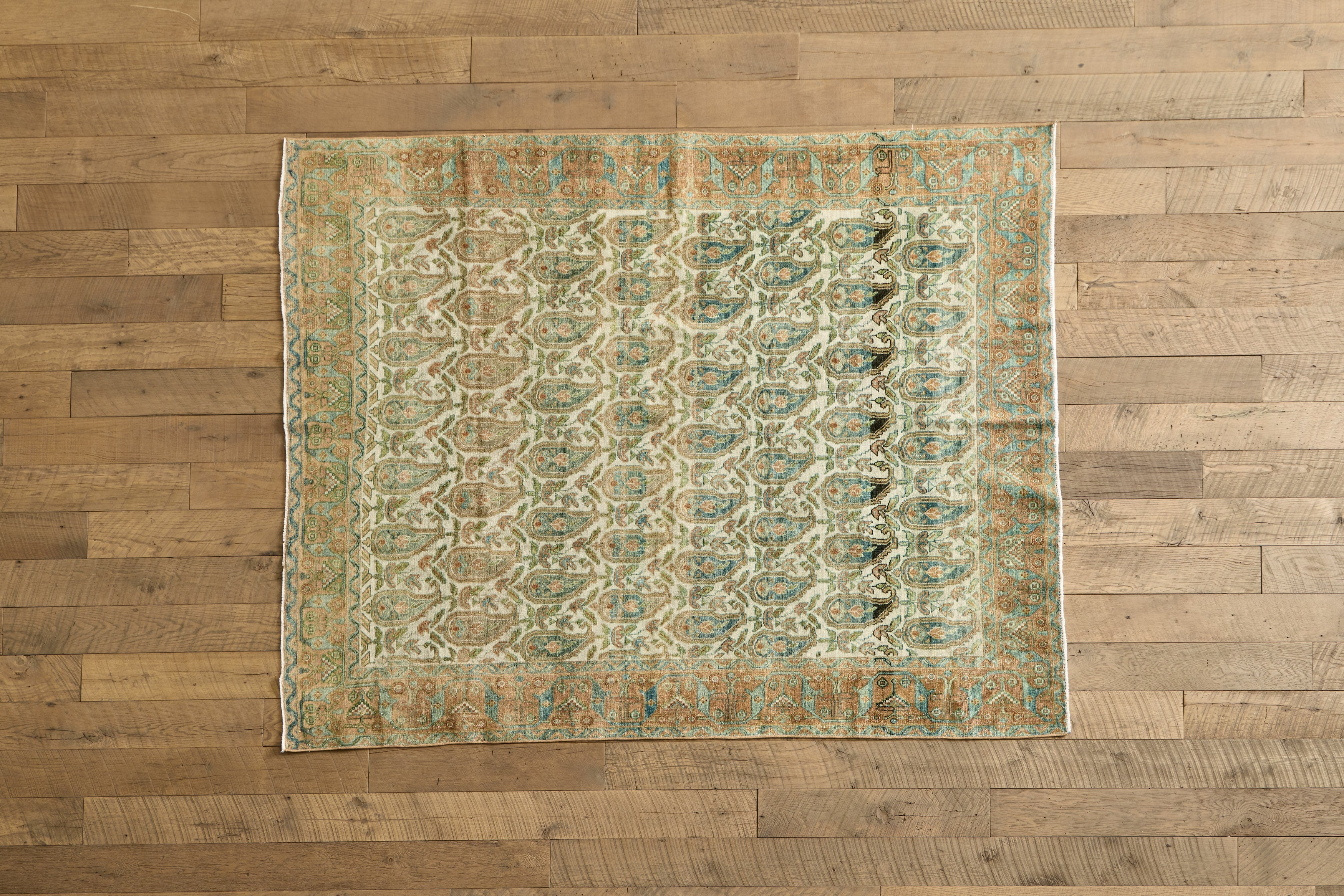 Nicky Kehoe - VTG PERSIAN BOTANICAL RUG 5'5 X 6'10