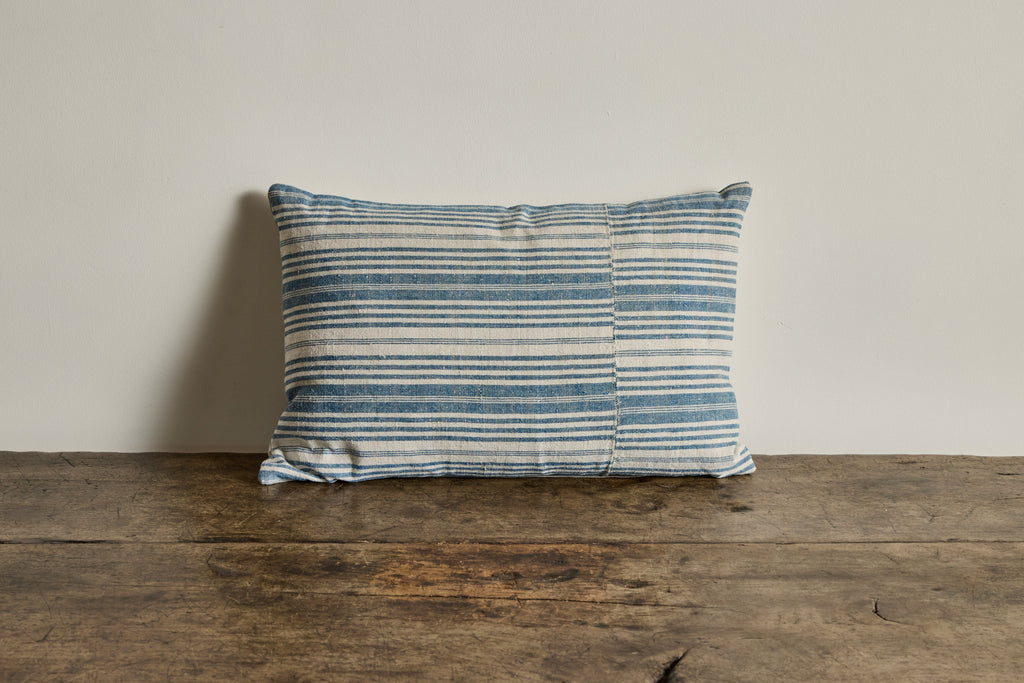 Nicky Kehoe - Vintage Blue Stripe Pillow