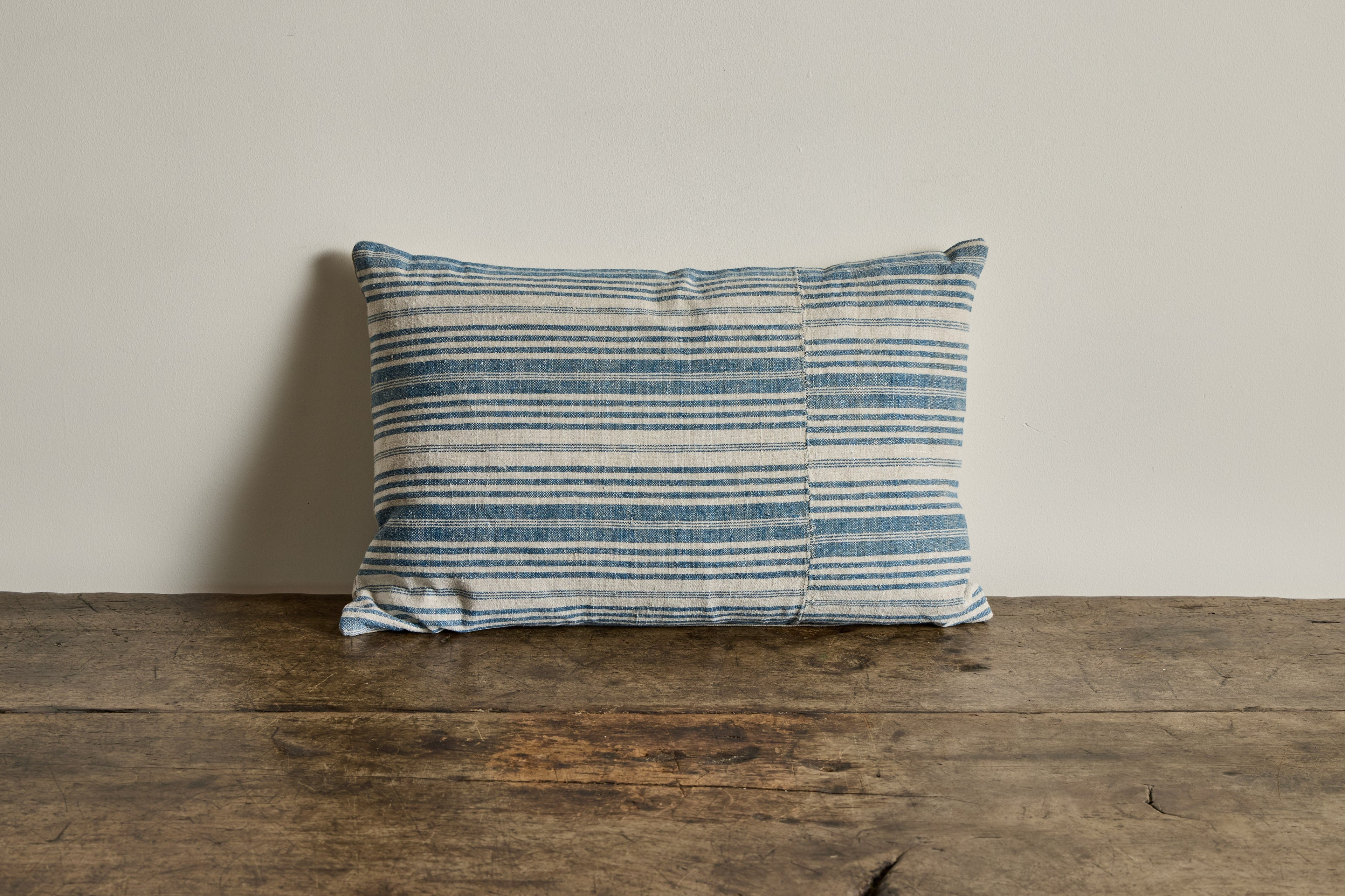 Nicky Kehoe - Vintage Blue Stripe Pillow