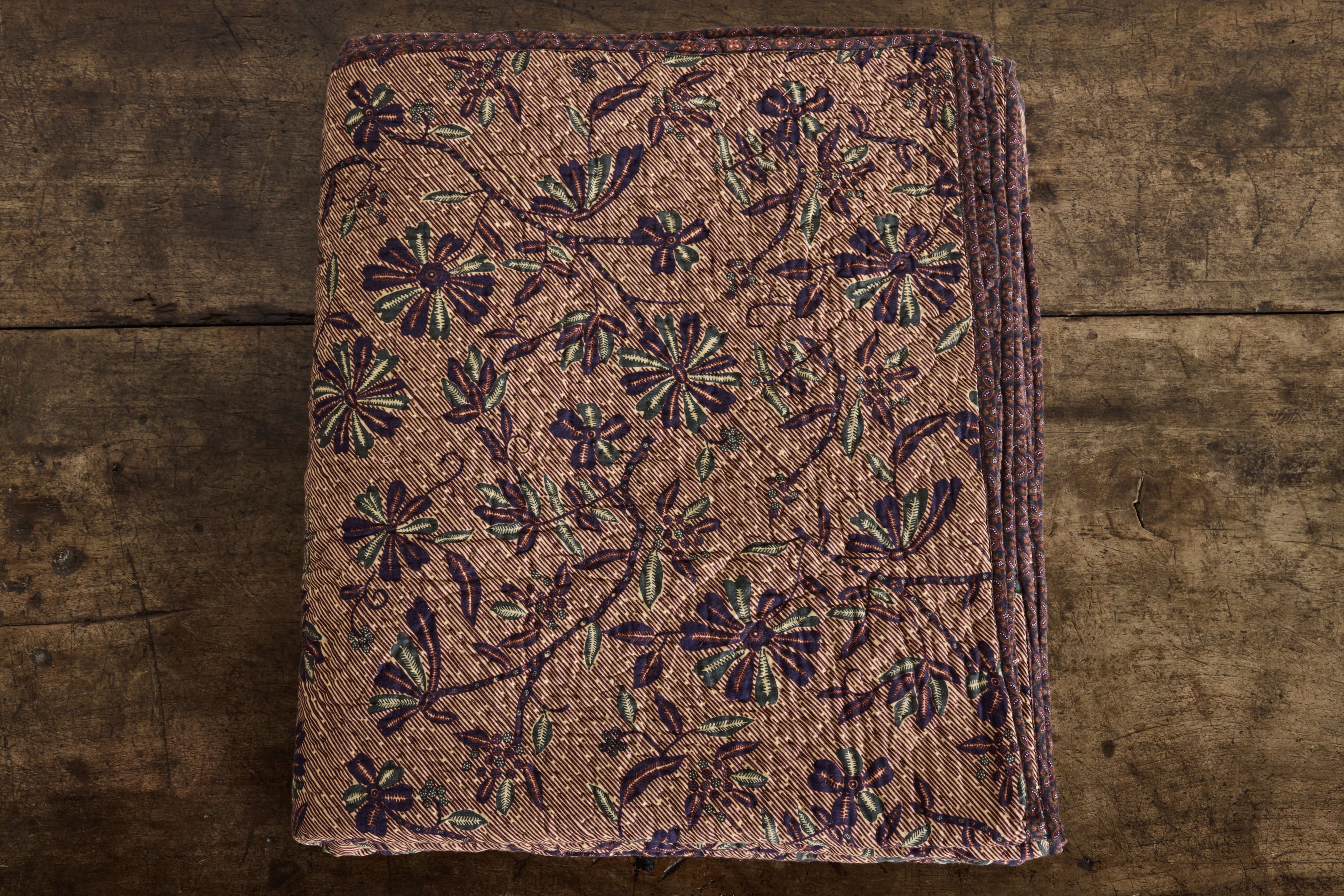 Nicky Kehoe - Aubergine Hash Stripe Quilt
