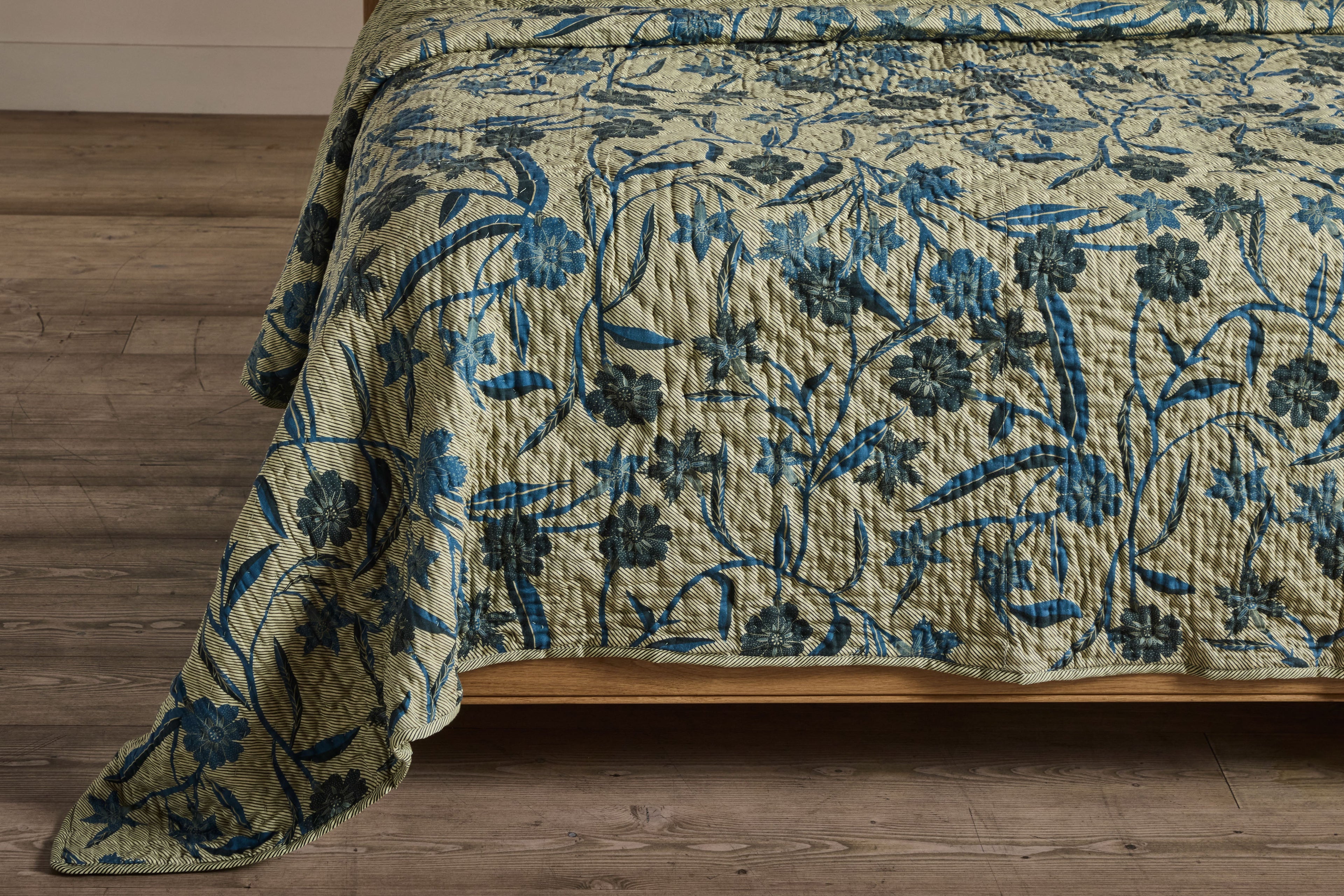 Nicky Kehoe - Navy and Creme Hash Stripe Quilt