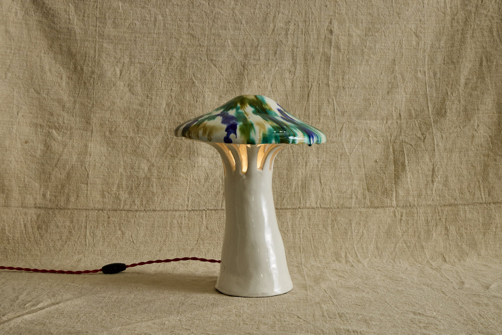 Nicky Kehoe - Shroom Lamp, Speckled Blue & Green