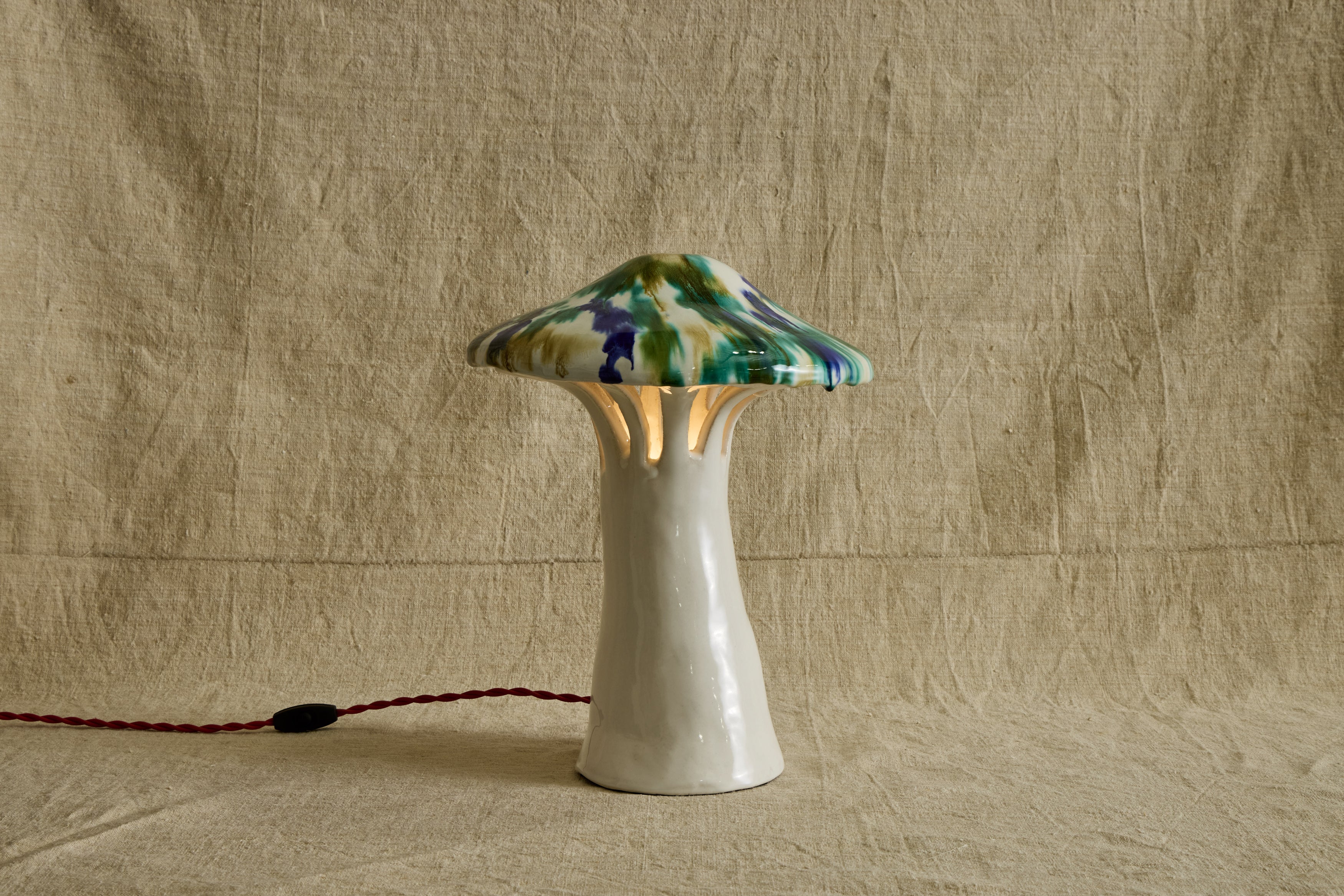 Nicky Kehoe - Shroom Lamp, Speckled Blue & Green
