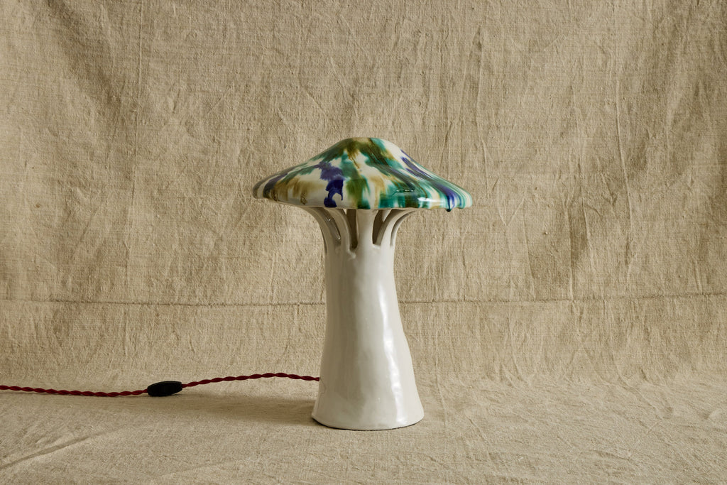 Nicky Kehoe - Shroom Lamp, Speckled Blue & Green