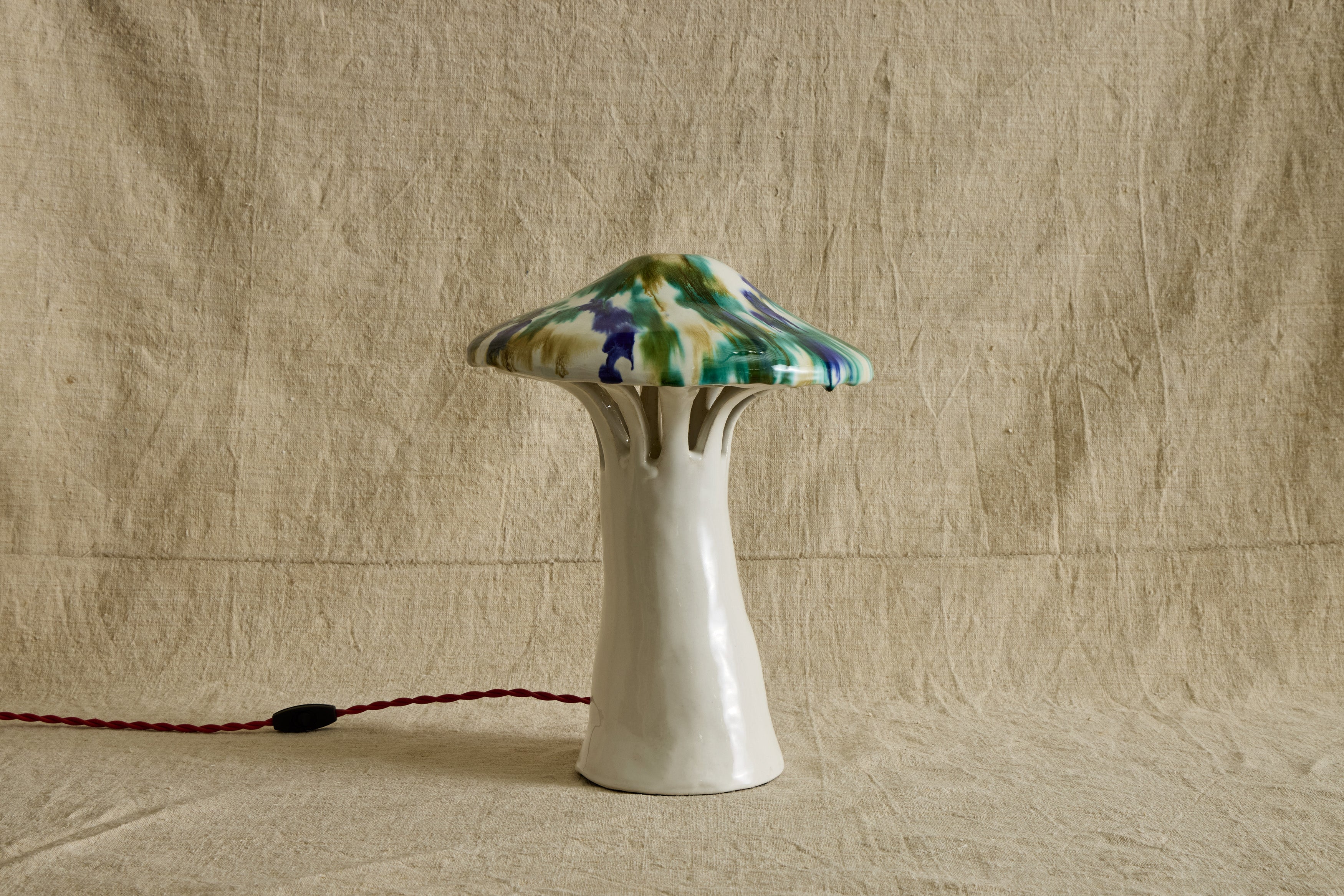 Nicky Kehoe - Shroom Lamp, Speckled Blue & Green