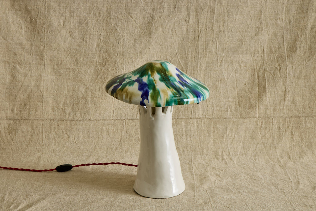 Nicky Kehoe - Shroom Lamp, Speckled Blue & Green