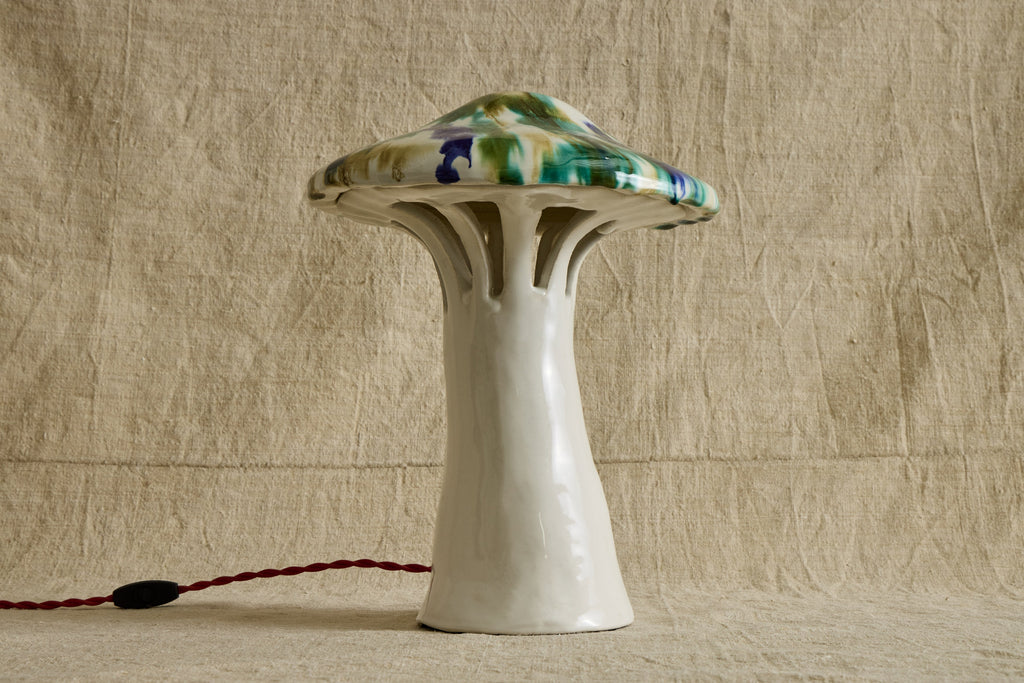 Nicky Kehoe - Shroom Lamp, Speckled Blue & Green