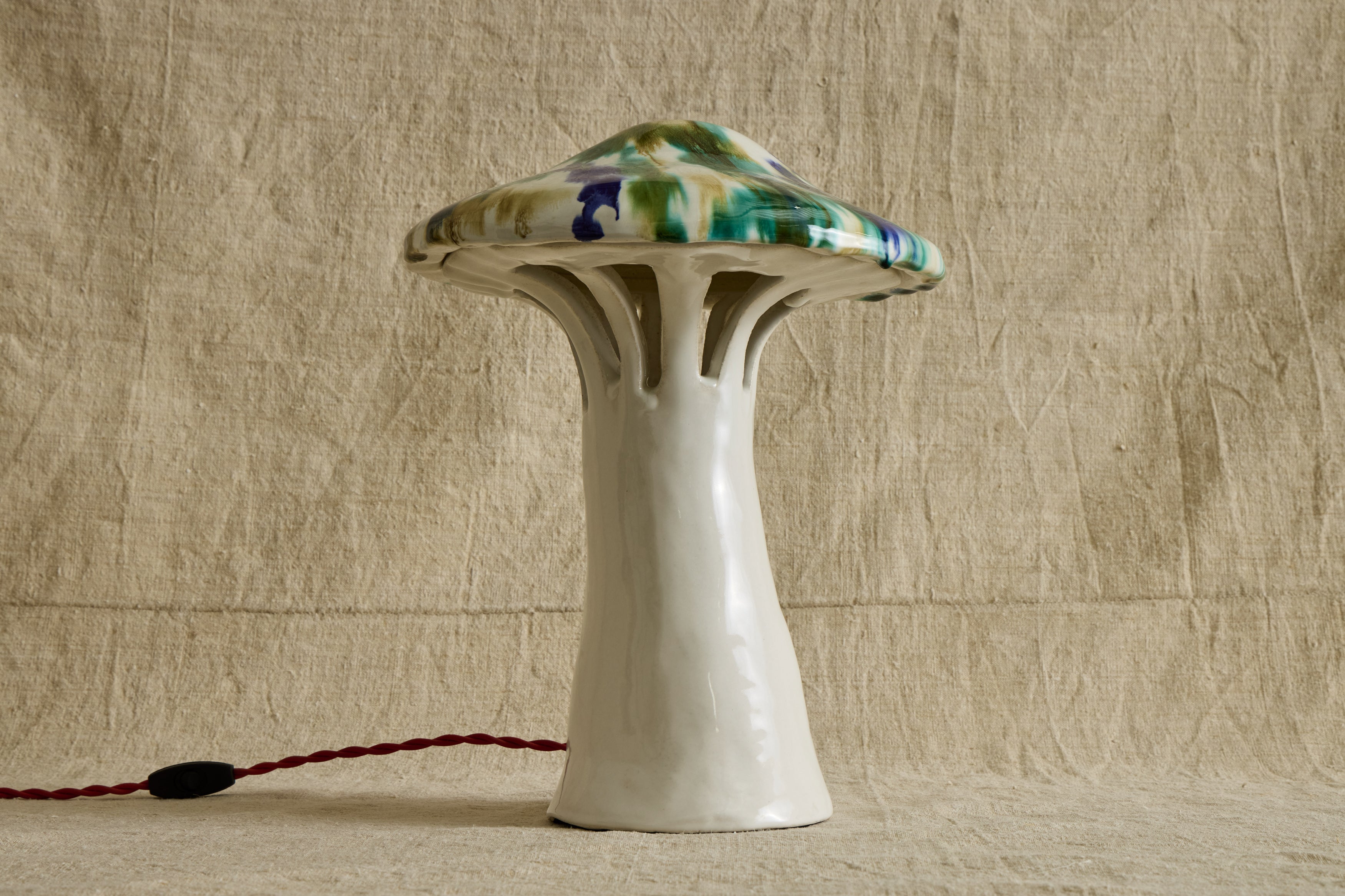 Nicky Kehoe - Shroom Lamp, Speckled Blue & Green