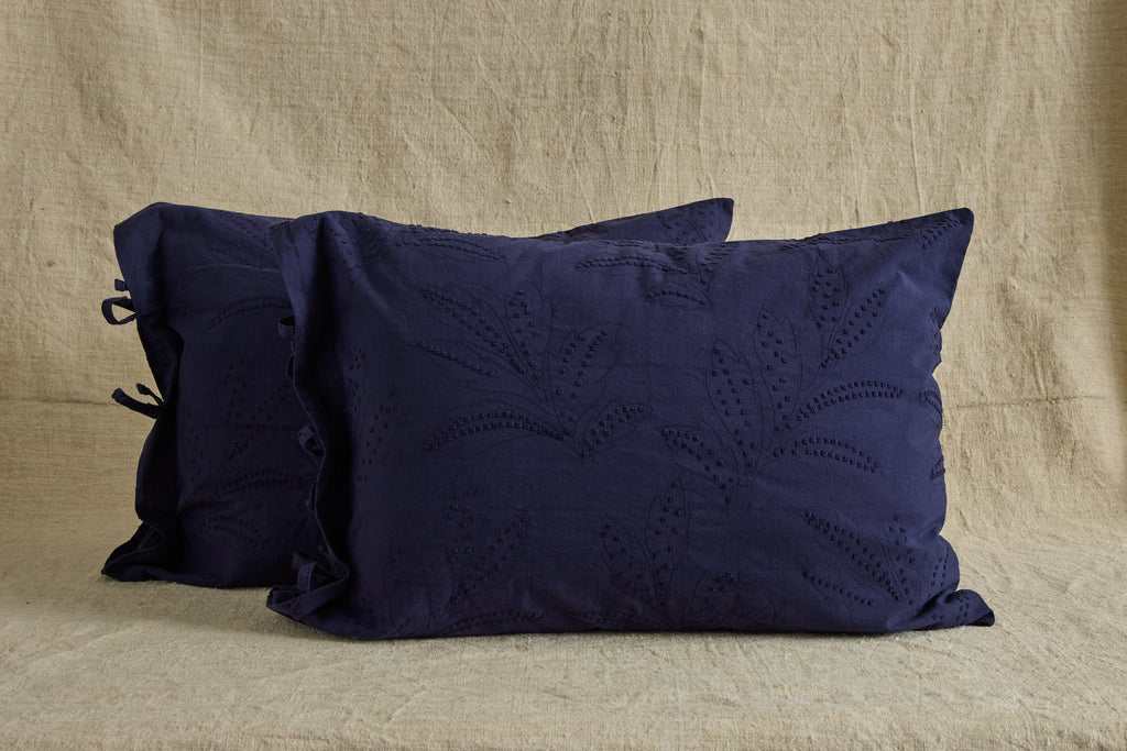 Nicky Kehoe - Hazel Ruffled Shams in Indigo