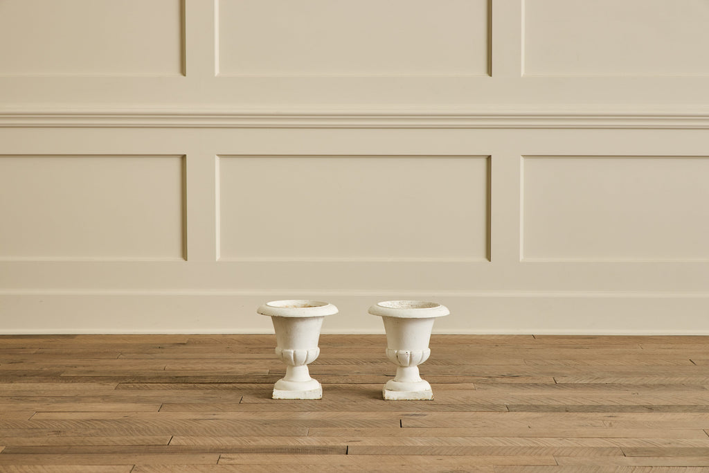 Nicky Kehoe - Pair of White Iron Garden Urns