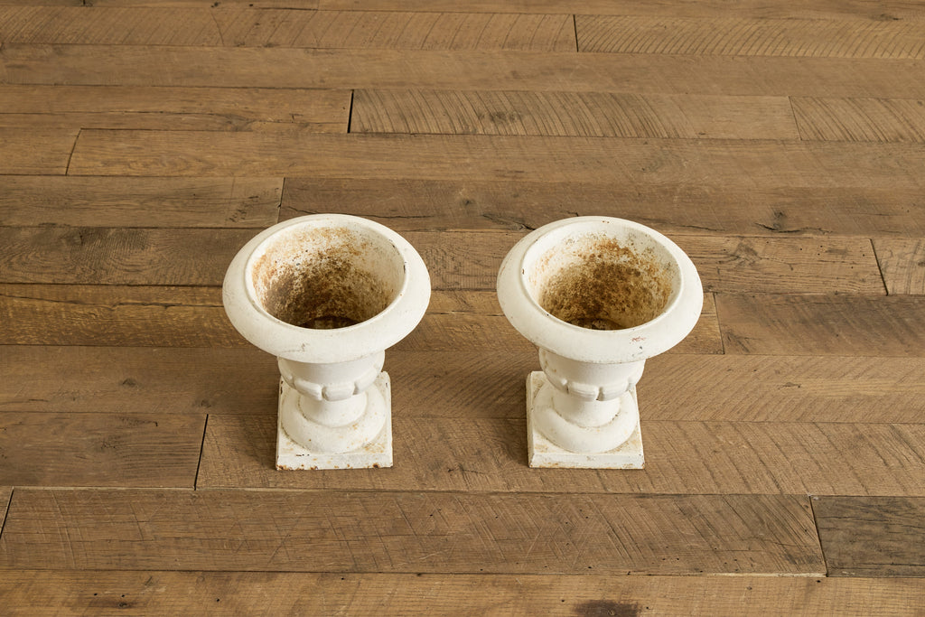 Nicky Kehoe - Pair of White Iron Garden Urns