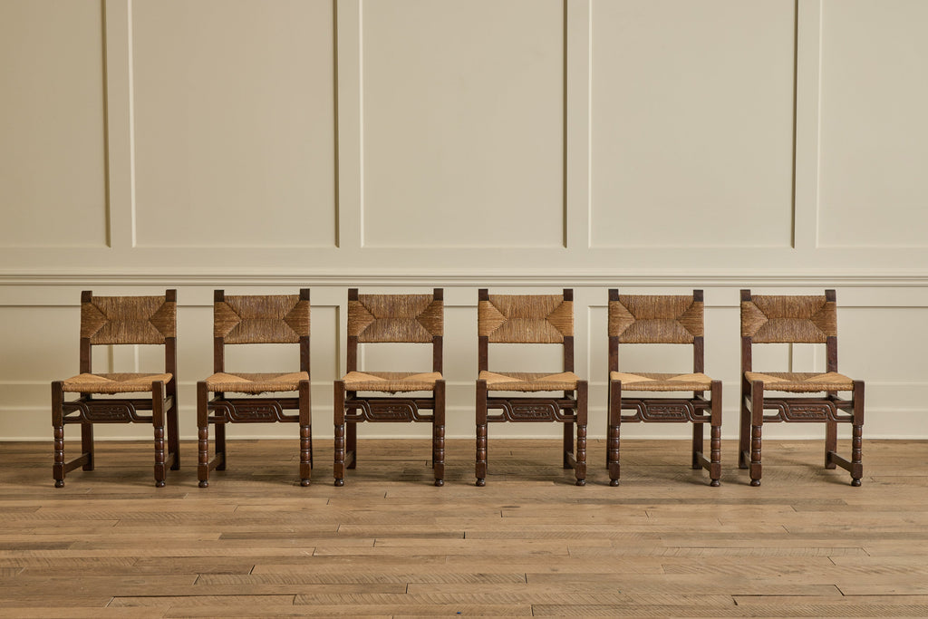 Nicky Kehoe - Set of 6 Brutalist Carved Chairs