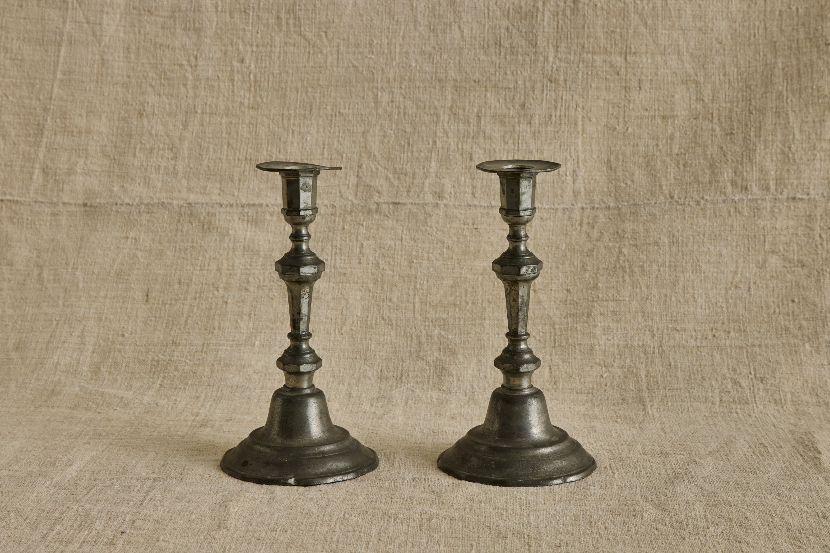 Nicky Kehoe - VTG PAIR OF PEWTER CANDLESTICK HOLDERS