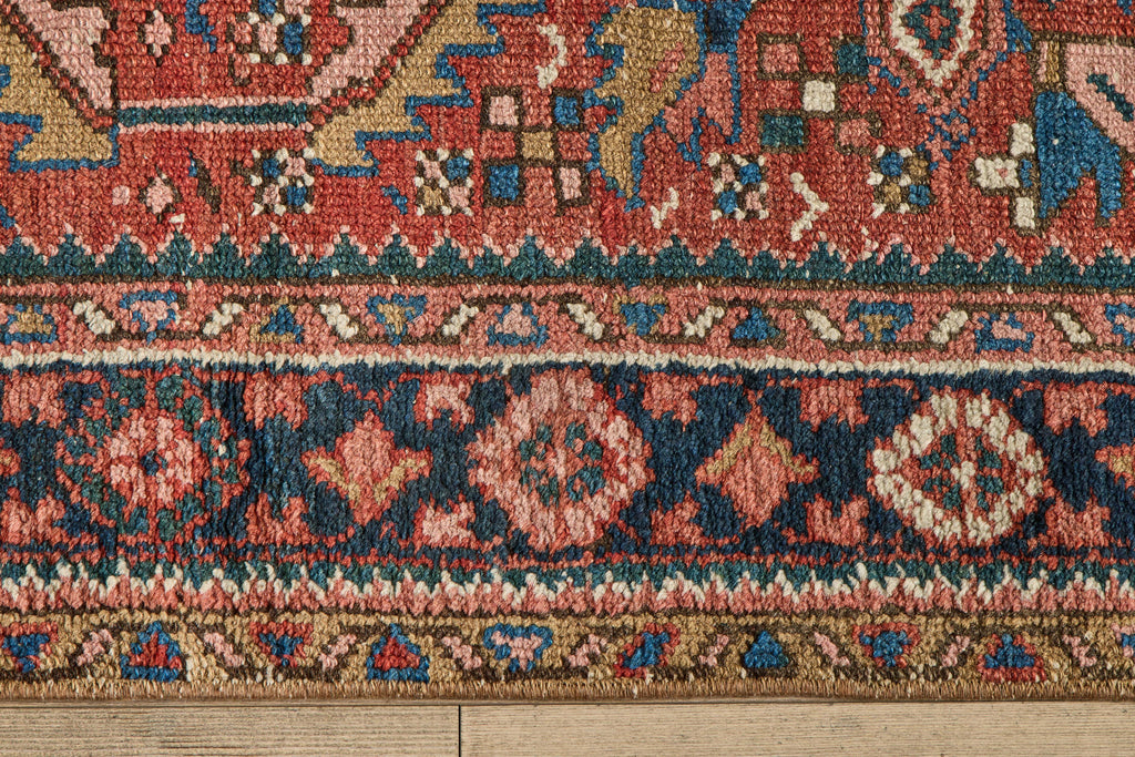 Nicky Kehoe - Red & Blue Heriz Throw Rug 3’3 X 4’2