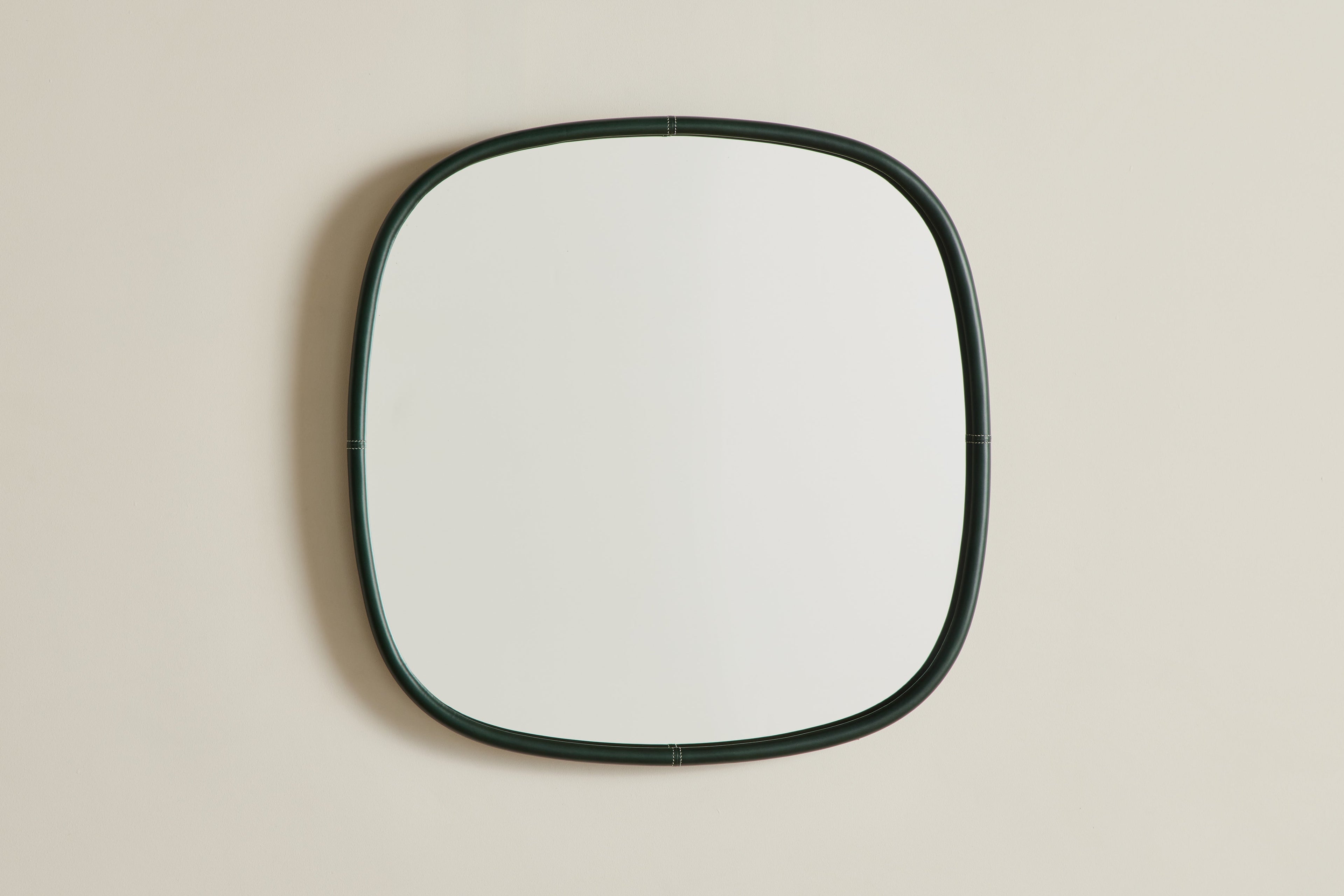 Nicky Kehoe - Square Green Leather Mirror, Large