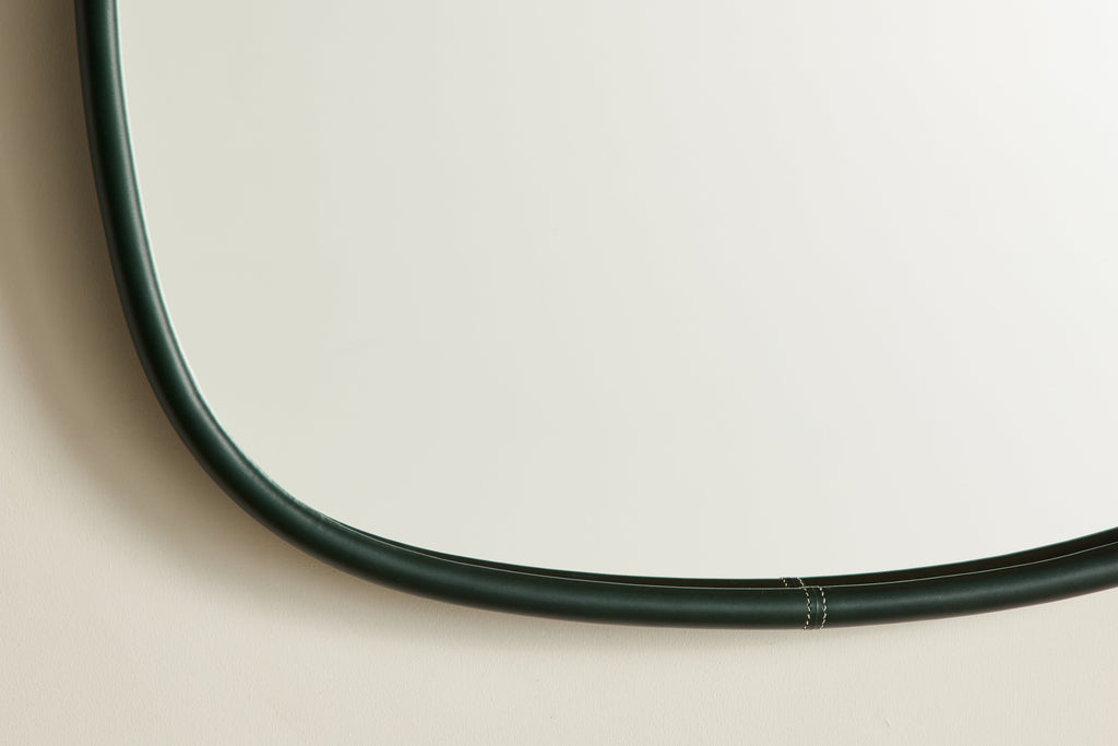 Nicky Kehoe - Square Green Leather Mirror, Large