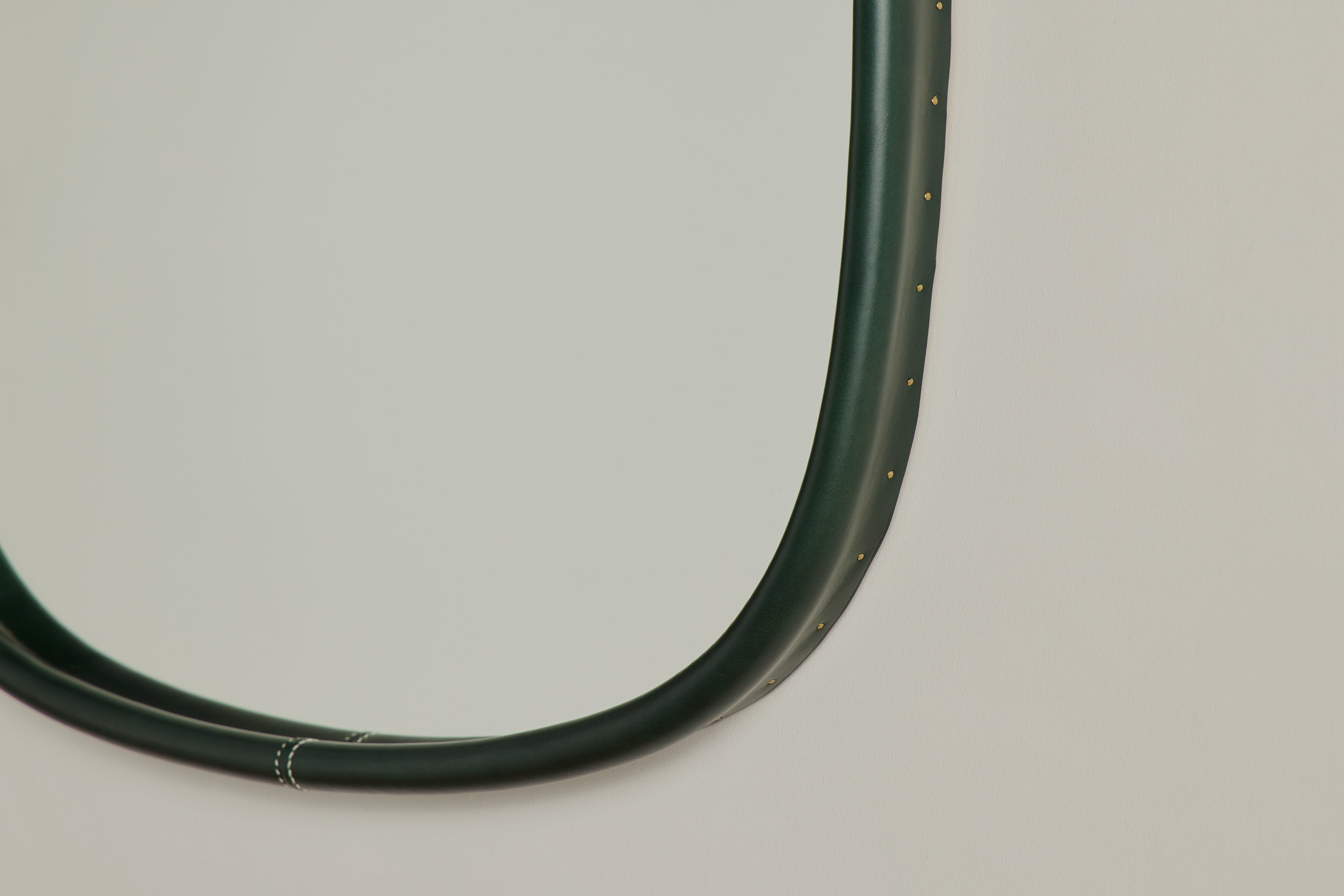 Nicky Kehoe - Square Green Leather Mirror, Large