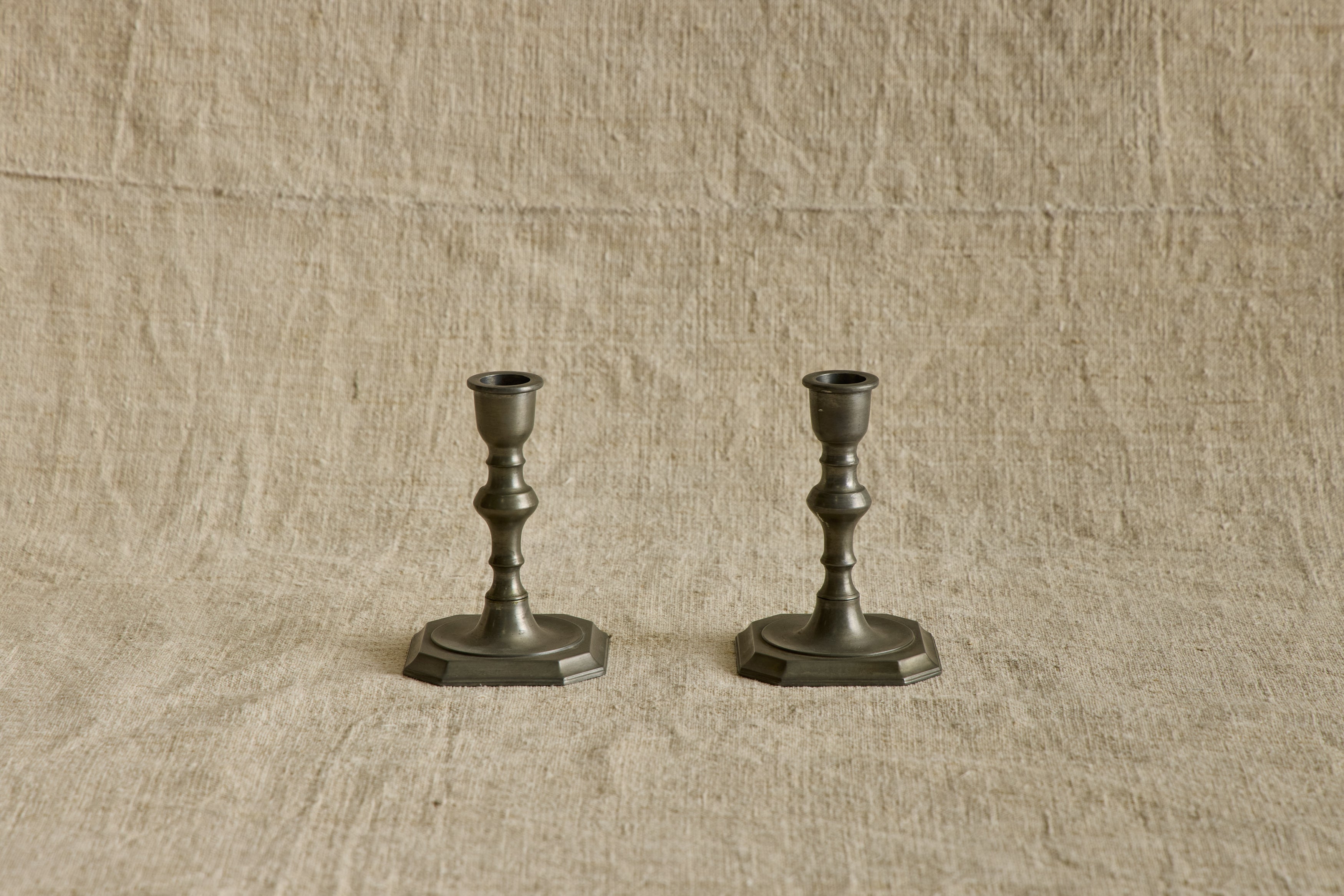 Nicky Kehoe - VTG PAIR OF DANISH PEWTER CANDLESTICK HOLDERS