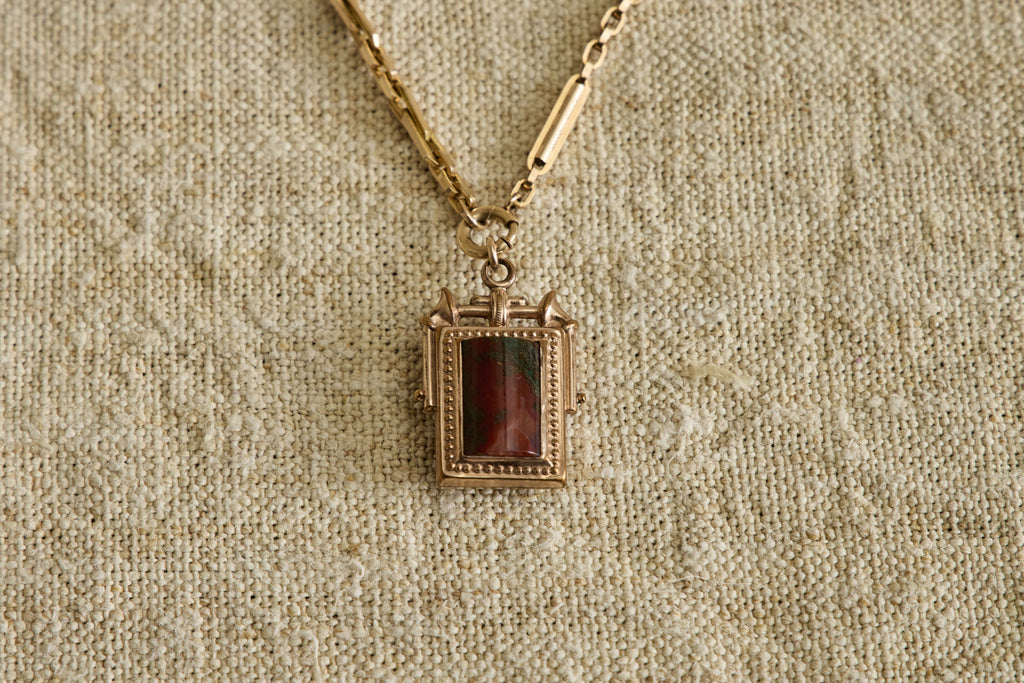 Nicky Kehoe - Agate & Black Oynx Fob Necklace