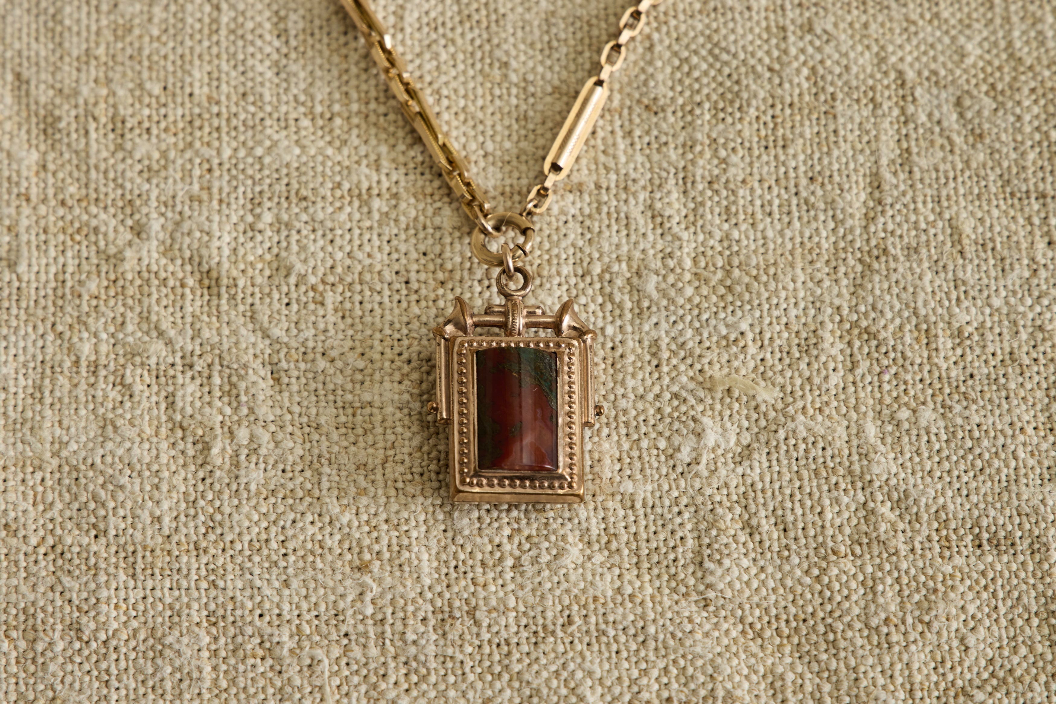 Nicky Kehoe - Agate & Black Oynx Fob Necklace