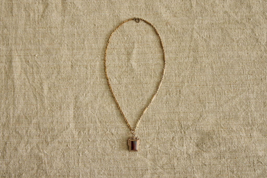 Nicky Kehoe - Agate & Black Oynx Fob Necklace