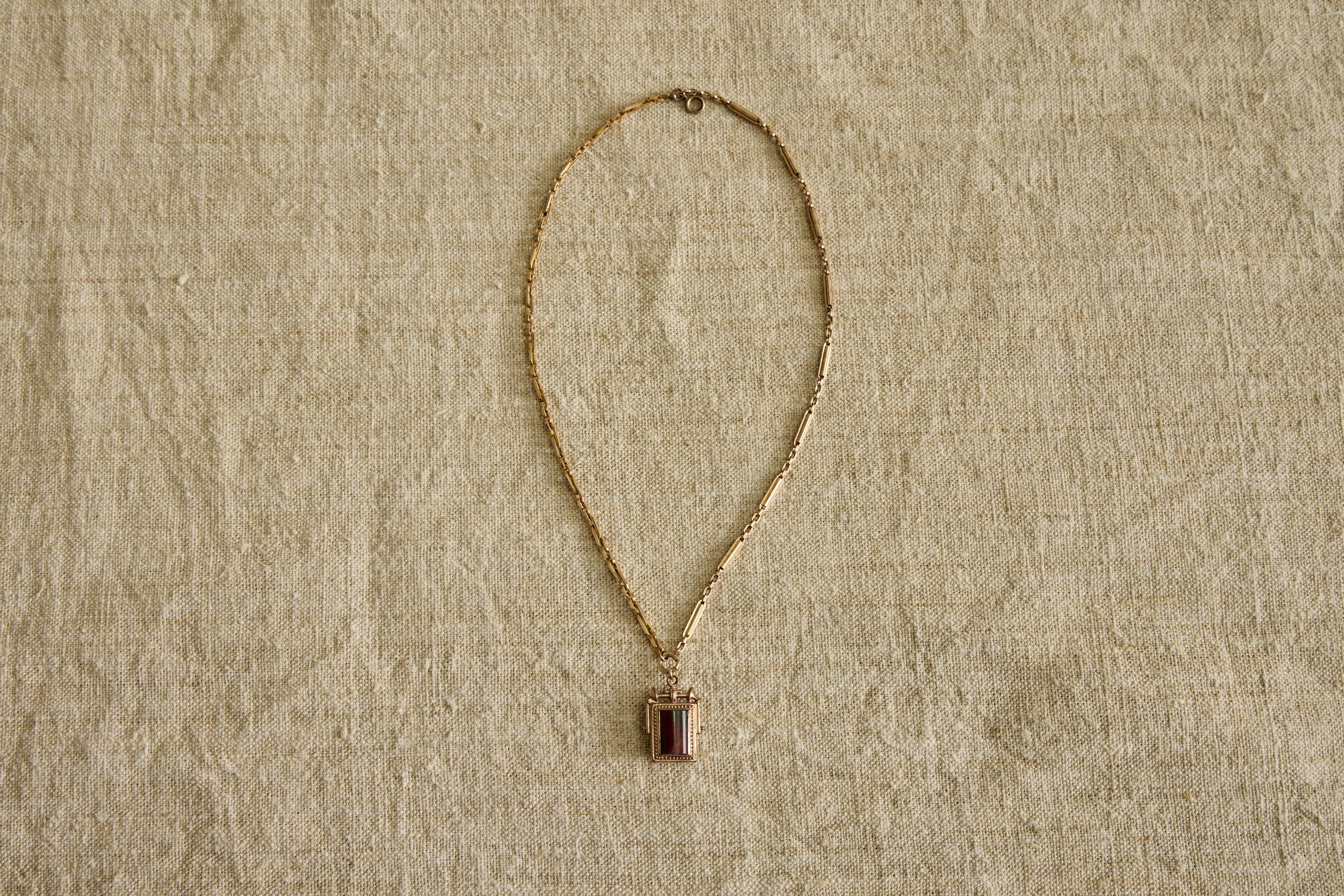 Nicky Kehoe - Agate & Black Oynx Fob Necklace
