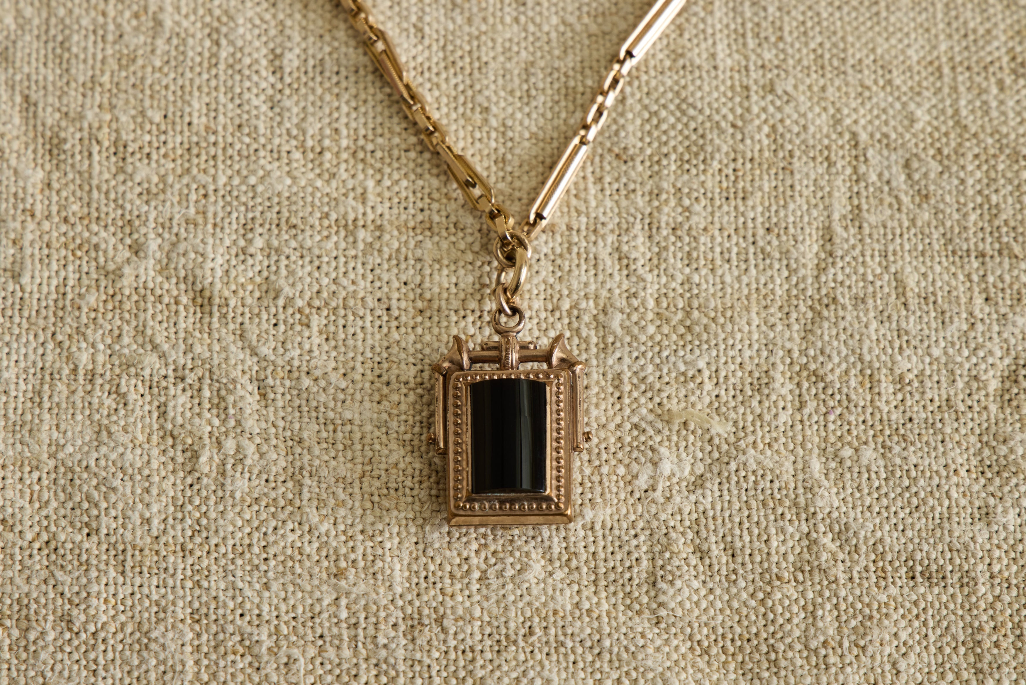 Nicky Kehoe - Agate & Black Oynx Fob Necklace