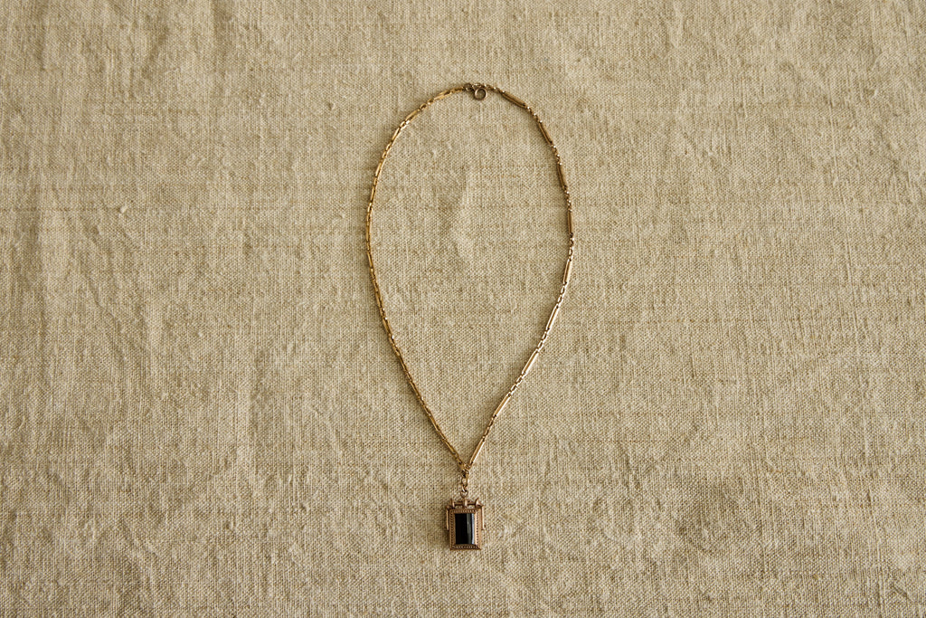 Nicky Kehoe - Agate & Black Oynx Fob Necklace