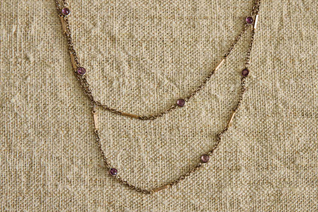 Nicky Kehoe - Purple Amethyst Long Chain Necklace