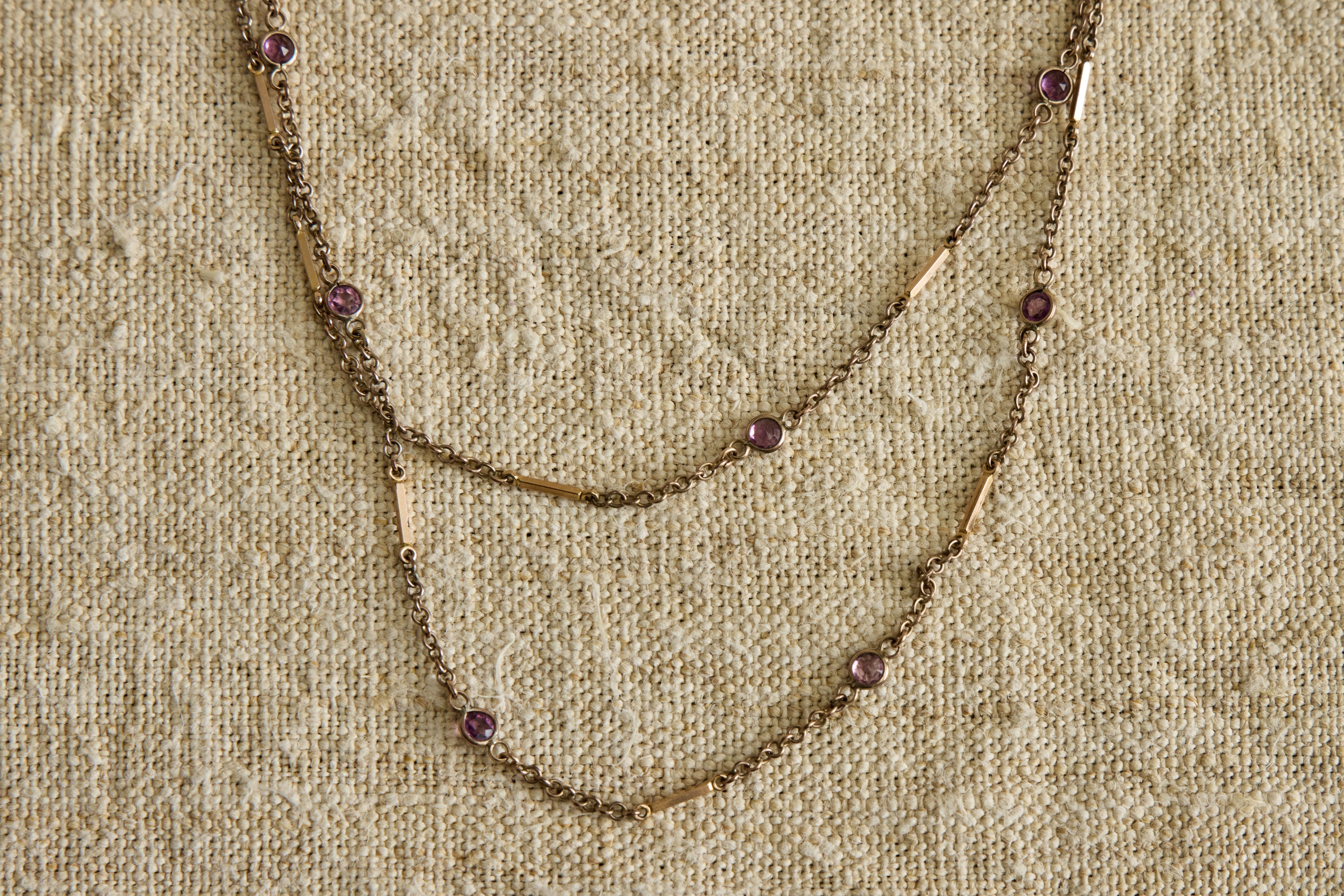Nicky Kehoe - Purple Amethyst Long Chain Necklace