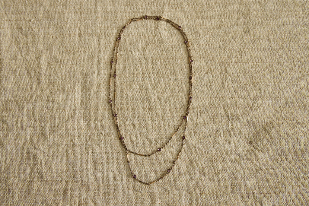 Nicky Kehoe - Purple Amethyst Long Chain Necklace