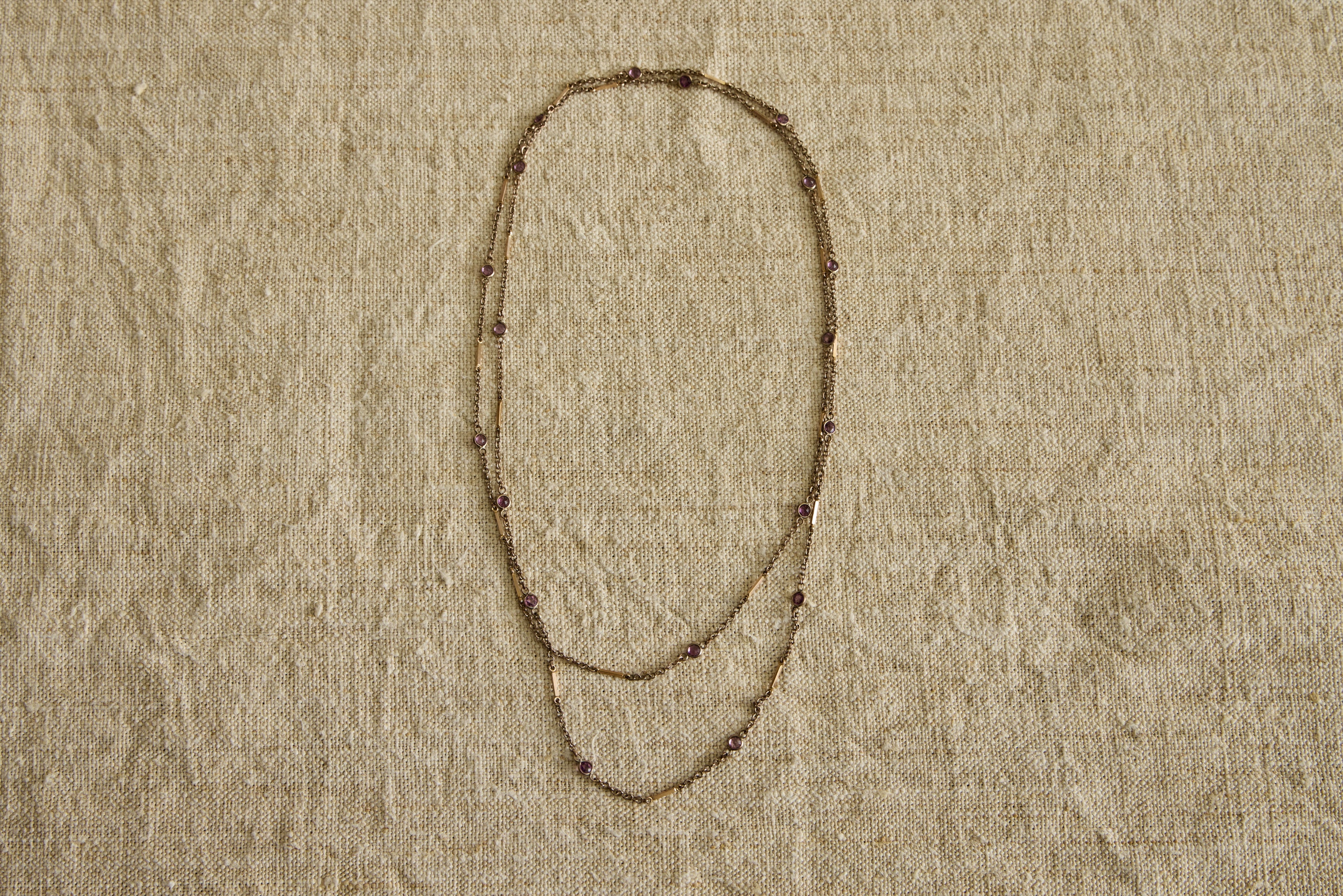 Nicky Kehoe - Purple Amethyst Long Chain Necklace