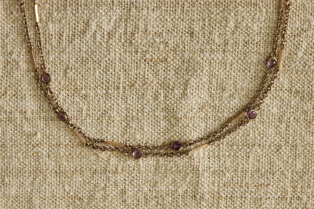Nicky Kehoe - Purple Amethyst Long Chain Necklace