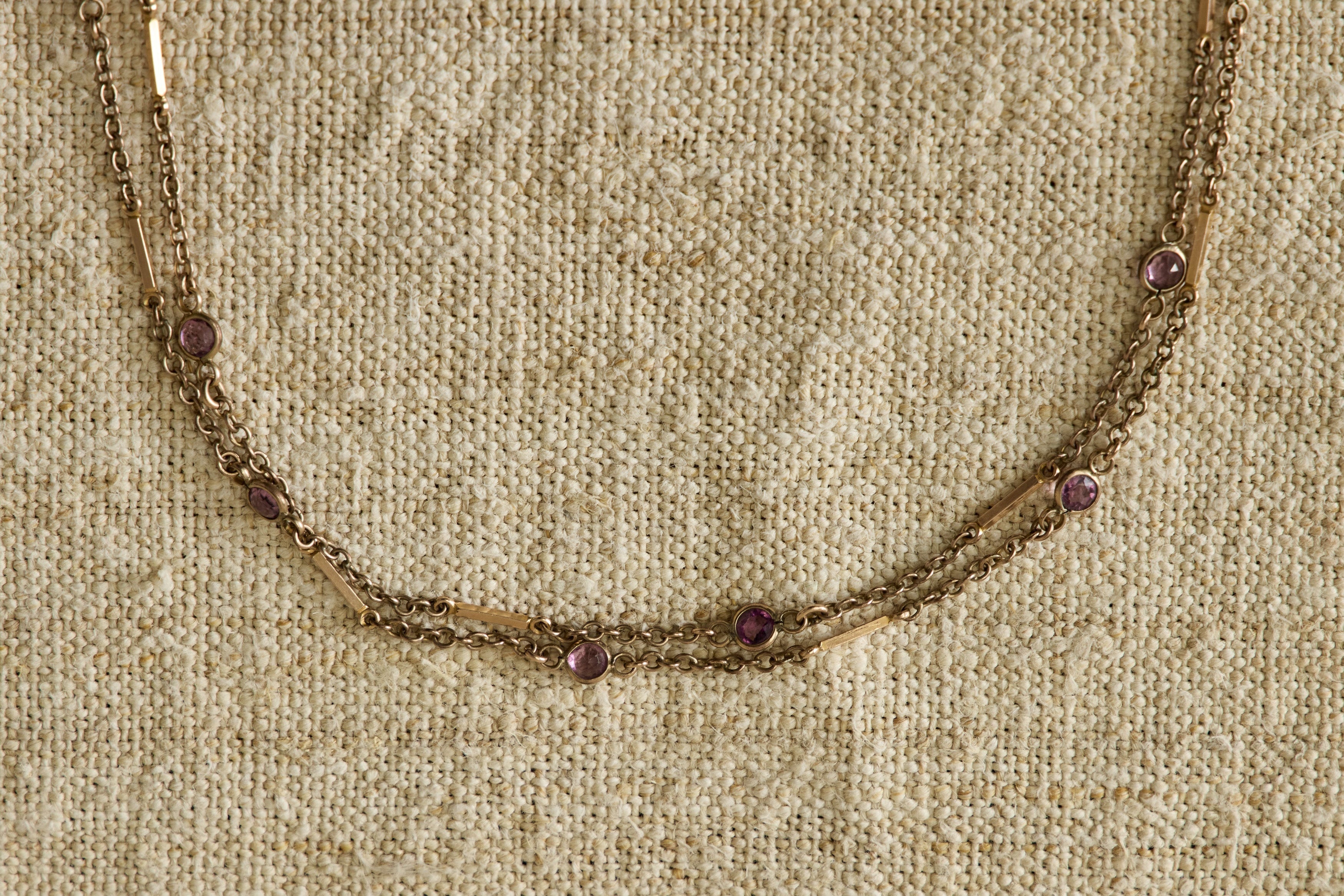 Nicky Kehoe - Purple Amethyst Long Chain Necklace