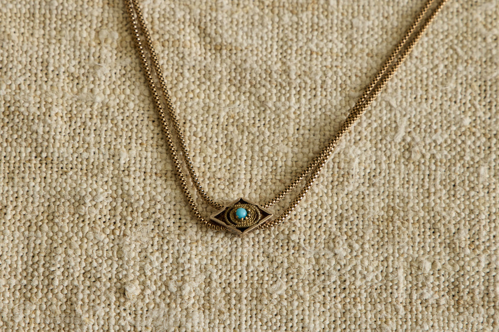 Nicky Kehoe - 19th Century Turquoise Slide Chain Necklace