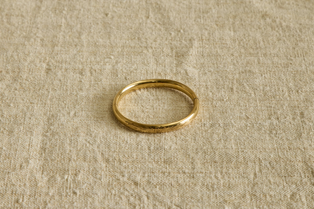 Nicky Kehoe - Early 20th Century Etched Floral Hinge Bracelet
