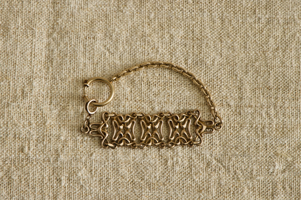 Nicky Kehoe - Early 20th Century Woven Drop Fob Bracelet
