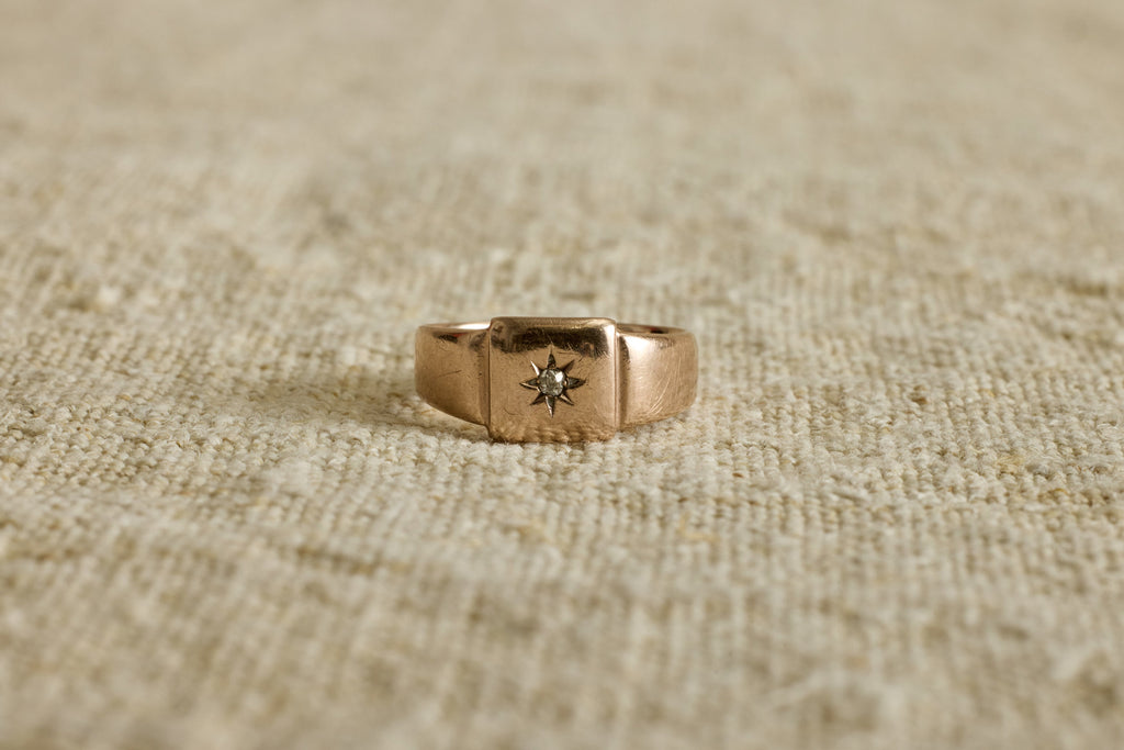 Nicky Kehoe - Late 19th Century Rose Gold and Diamond Signet Ring
