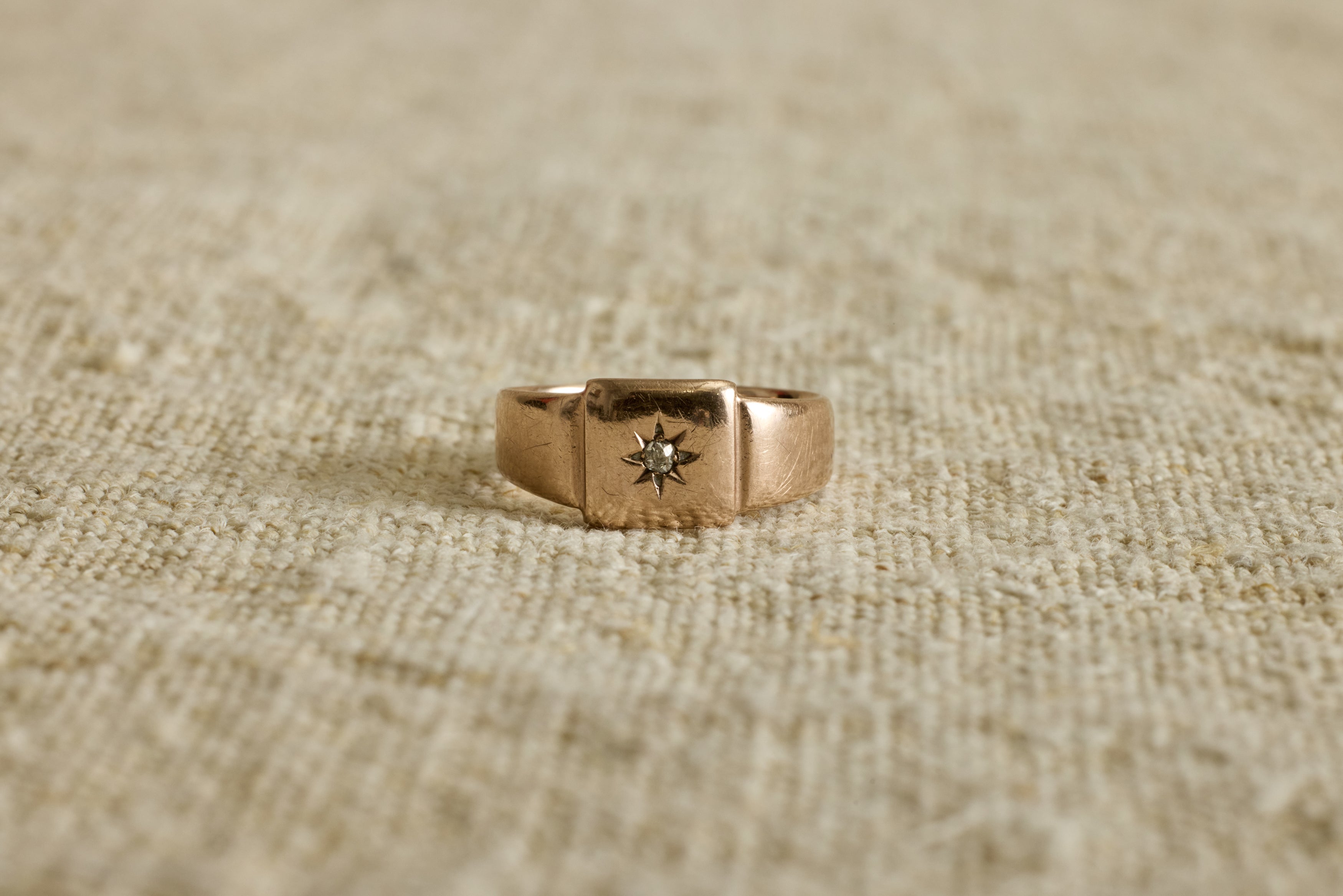Nicky Kehoe - Late 19th Century Rose Gold and Diamond Signet Ring