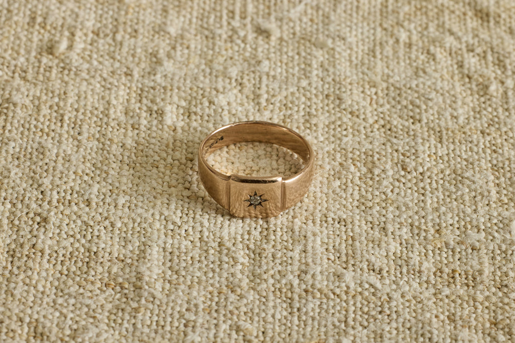 Nicky Kehoe - Late 19th Century Rose Gold and Diamond Signet Ring
