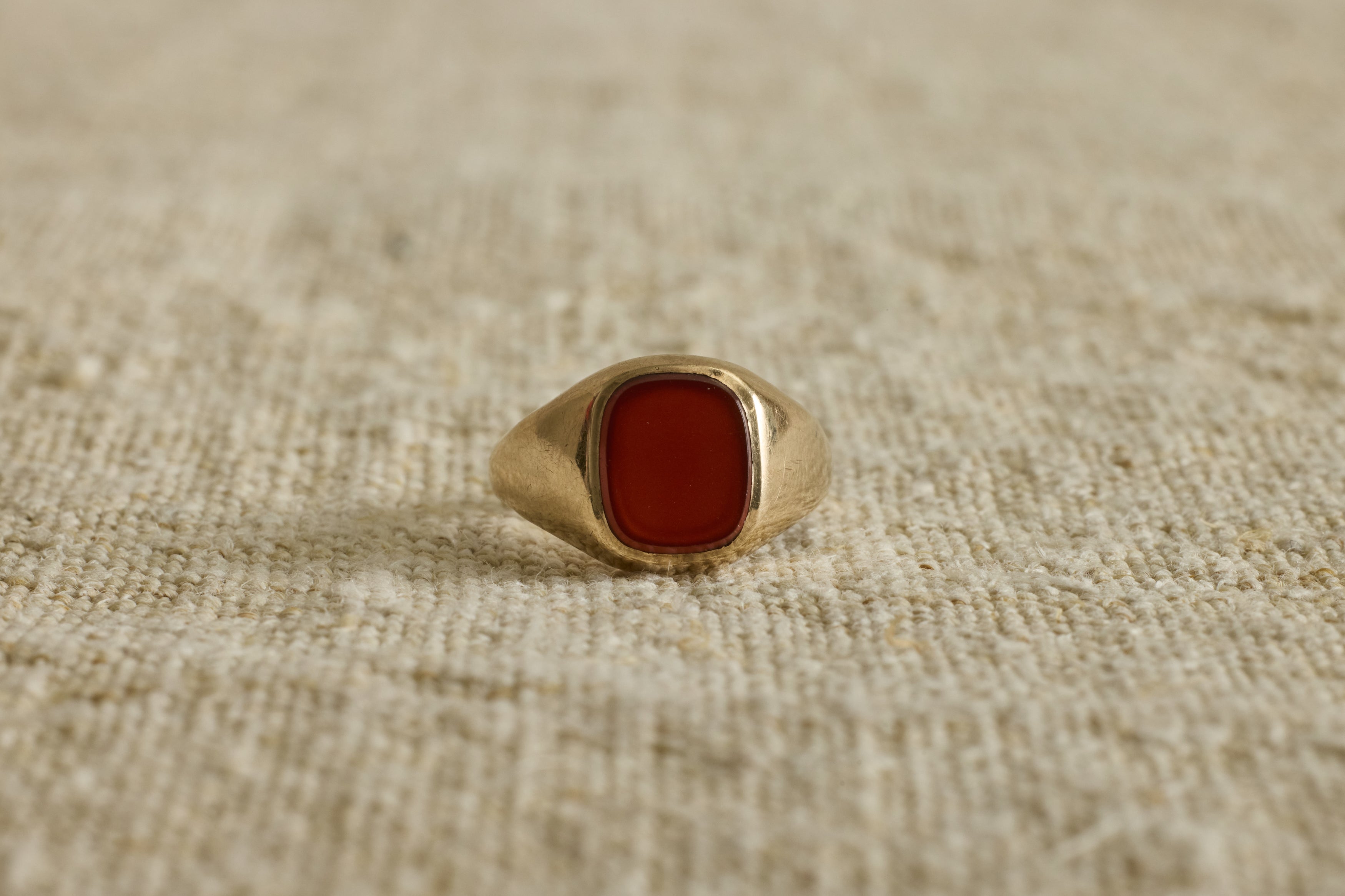 Nicky Kehoe - 1970s Gold and Carnelian Square Signet Ring