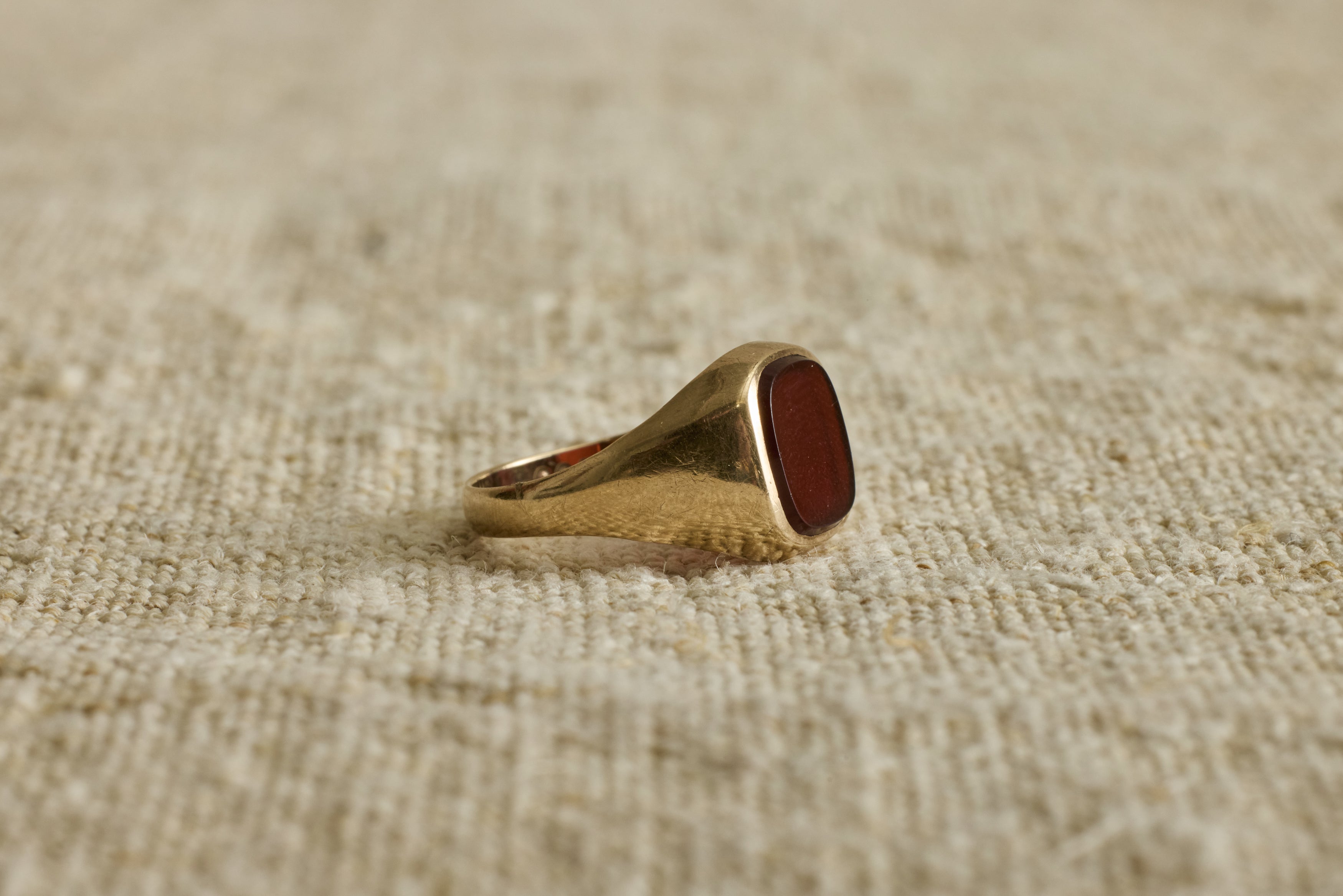Nicky Kehoe - 1970s Gold and Carnelian Square Signet Ring
