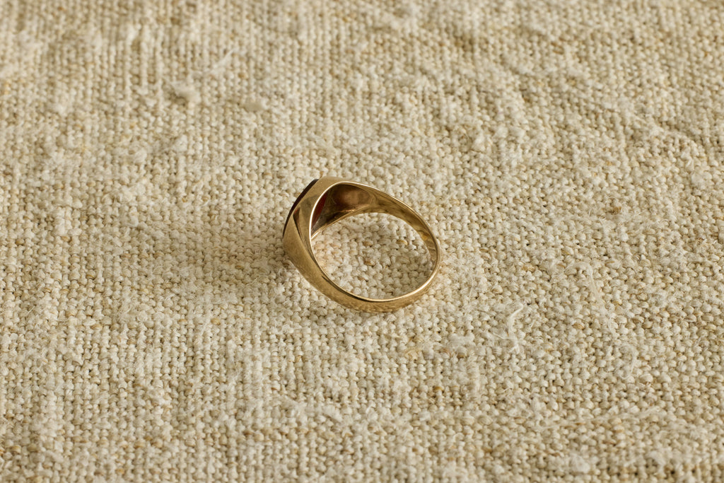 Nicky Kehoe - 1970s Gold and Carnelian Square Signet Ring
