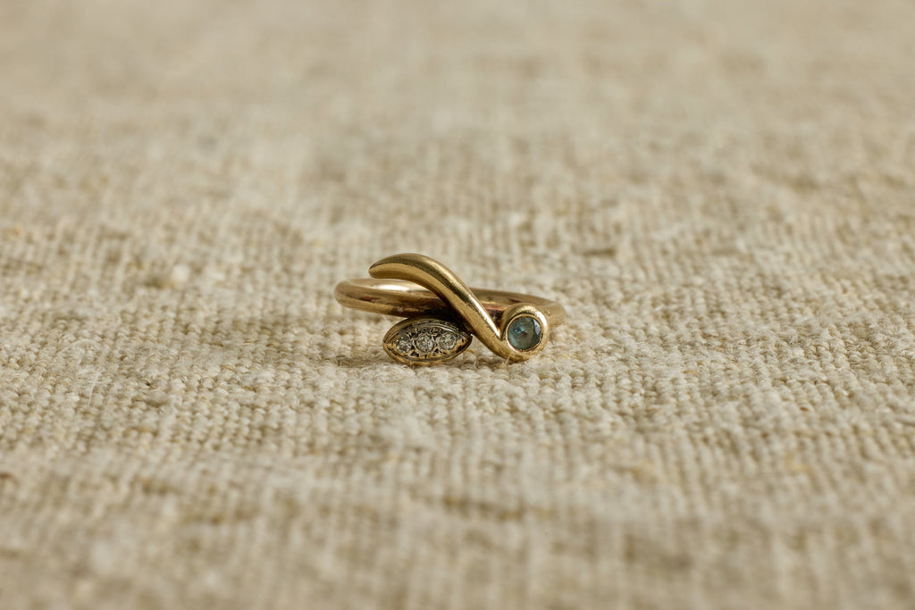 Nicky Kehoe - Handmade 1960s Gold, Diamond & Tourmaline Ring