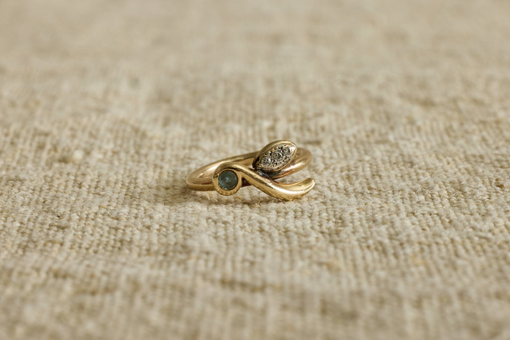 Nicky Kehoe - Handmade 1960s Gold, Diamond & Tourmaline Ring